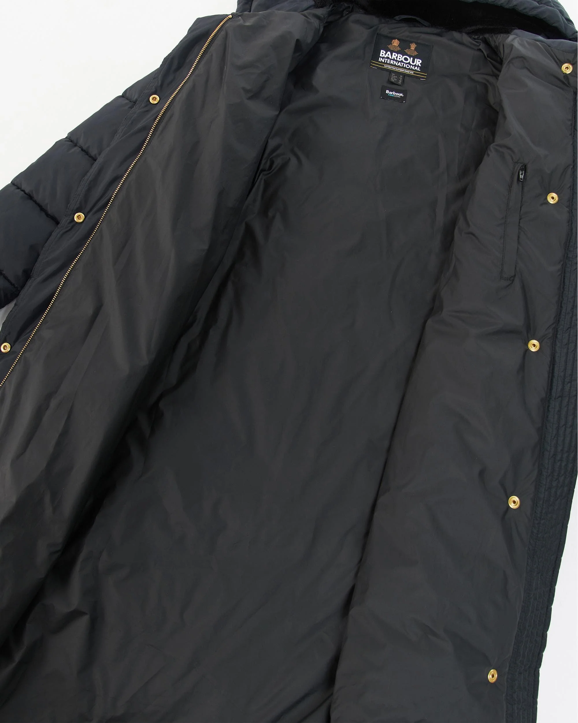 Barbour International Track Line Womens Long Quilted Jacket - Black - Image 6