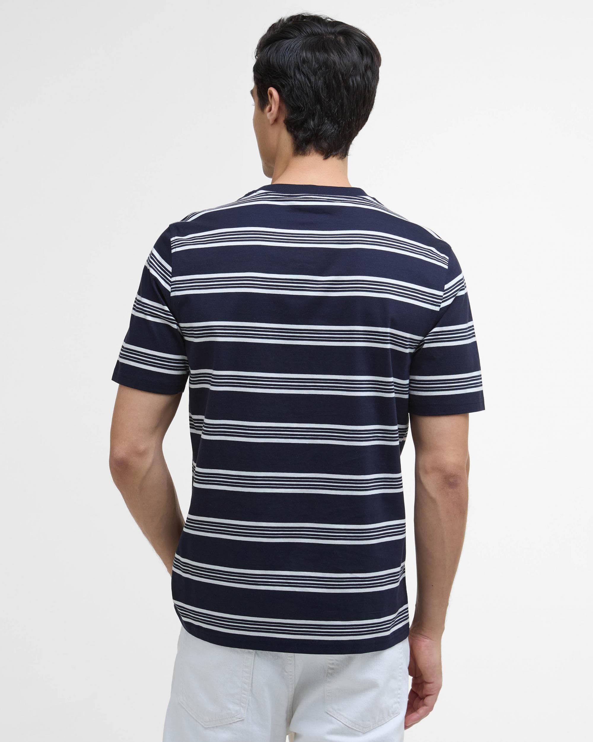 Barbour International Upham Mens Striped T-Shirt - Navy - Image 4