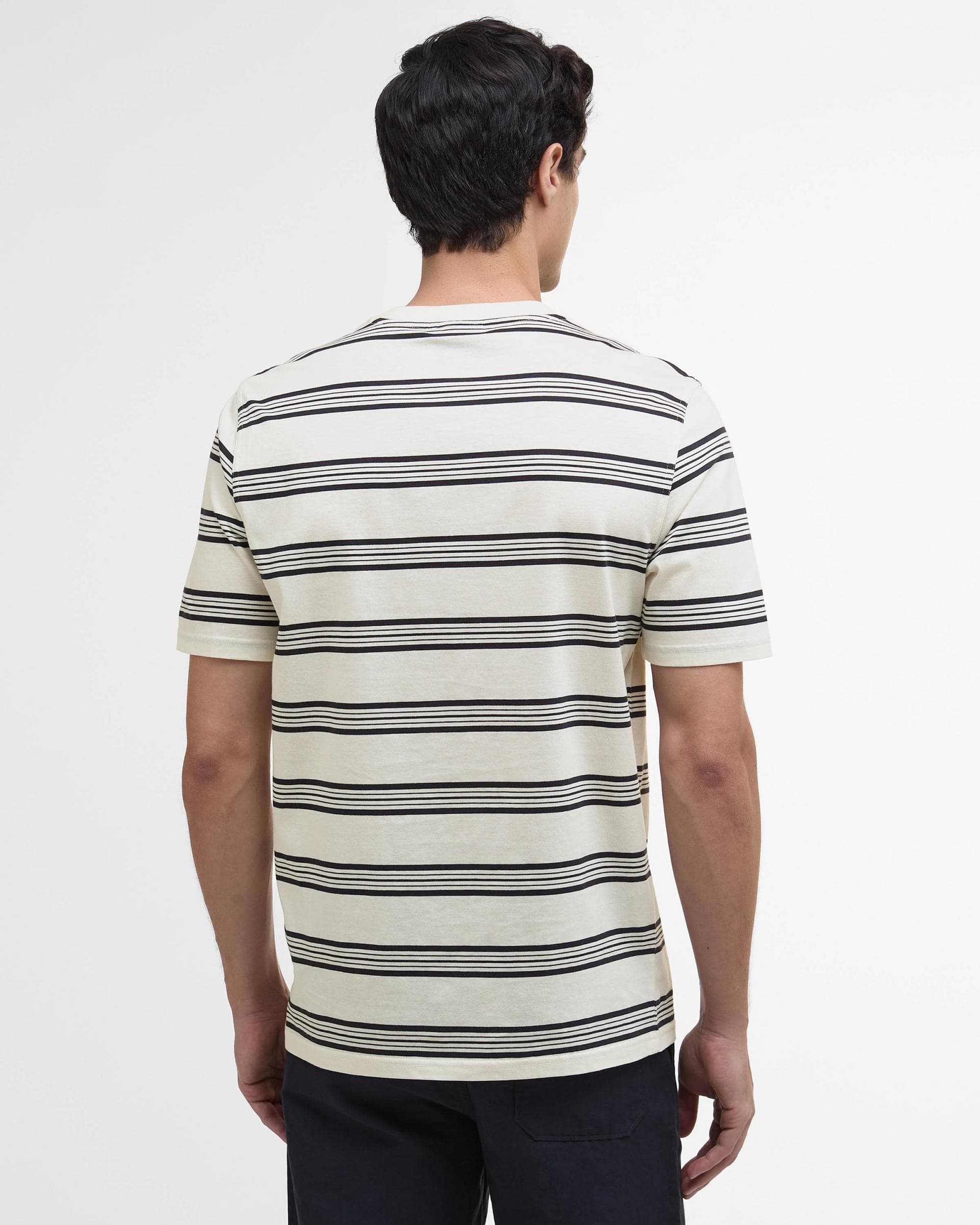 Barbour International Upham Mens Striped T-Shirt - Whisper White - Image 5