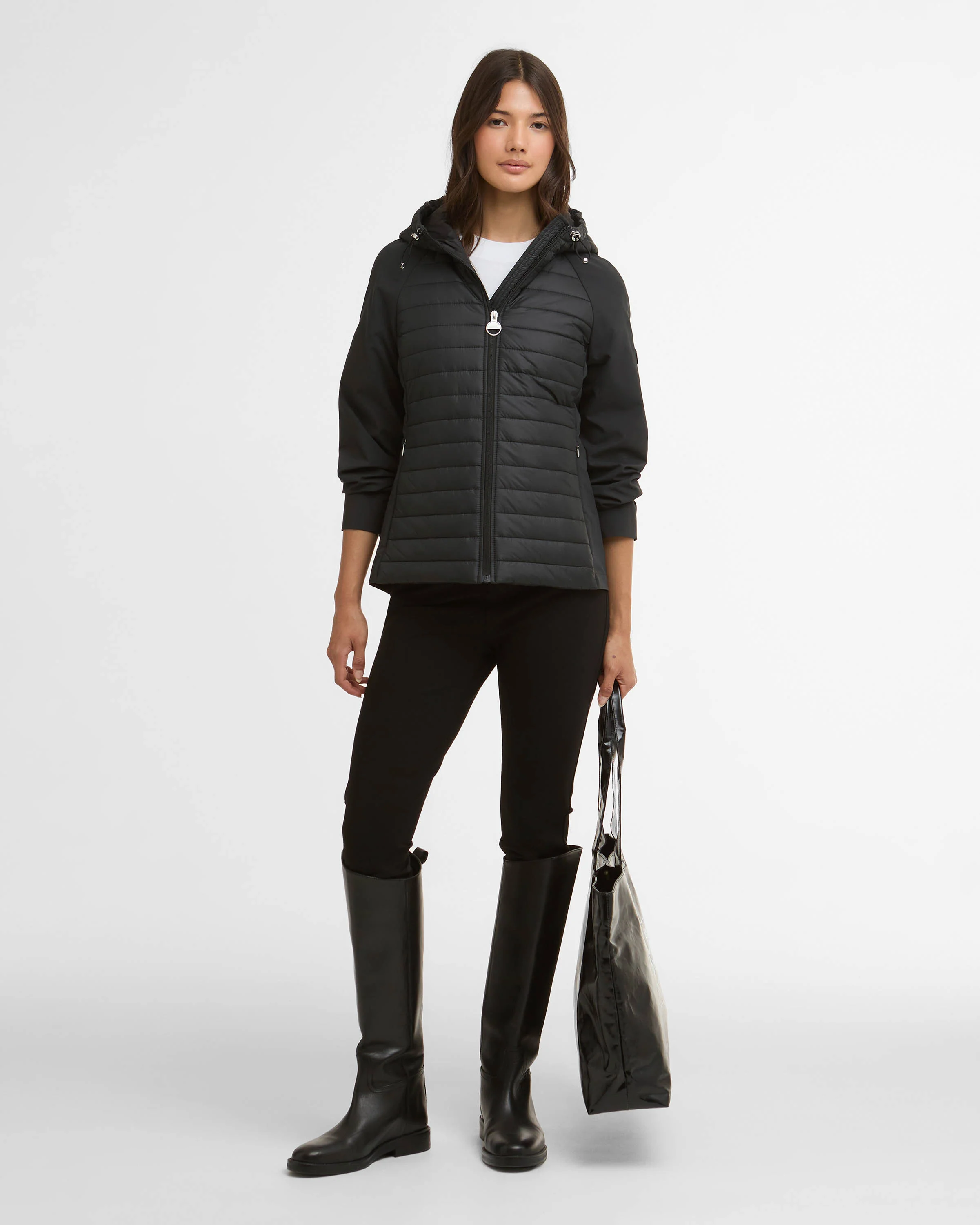 Barbour International Valentina Womens Quilted Hybrid Jacket - Black - Image 2