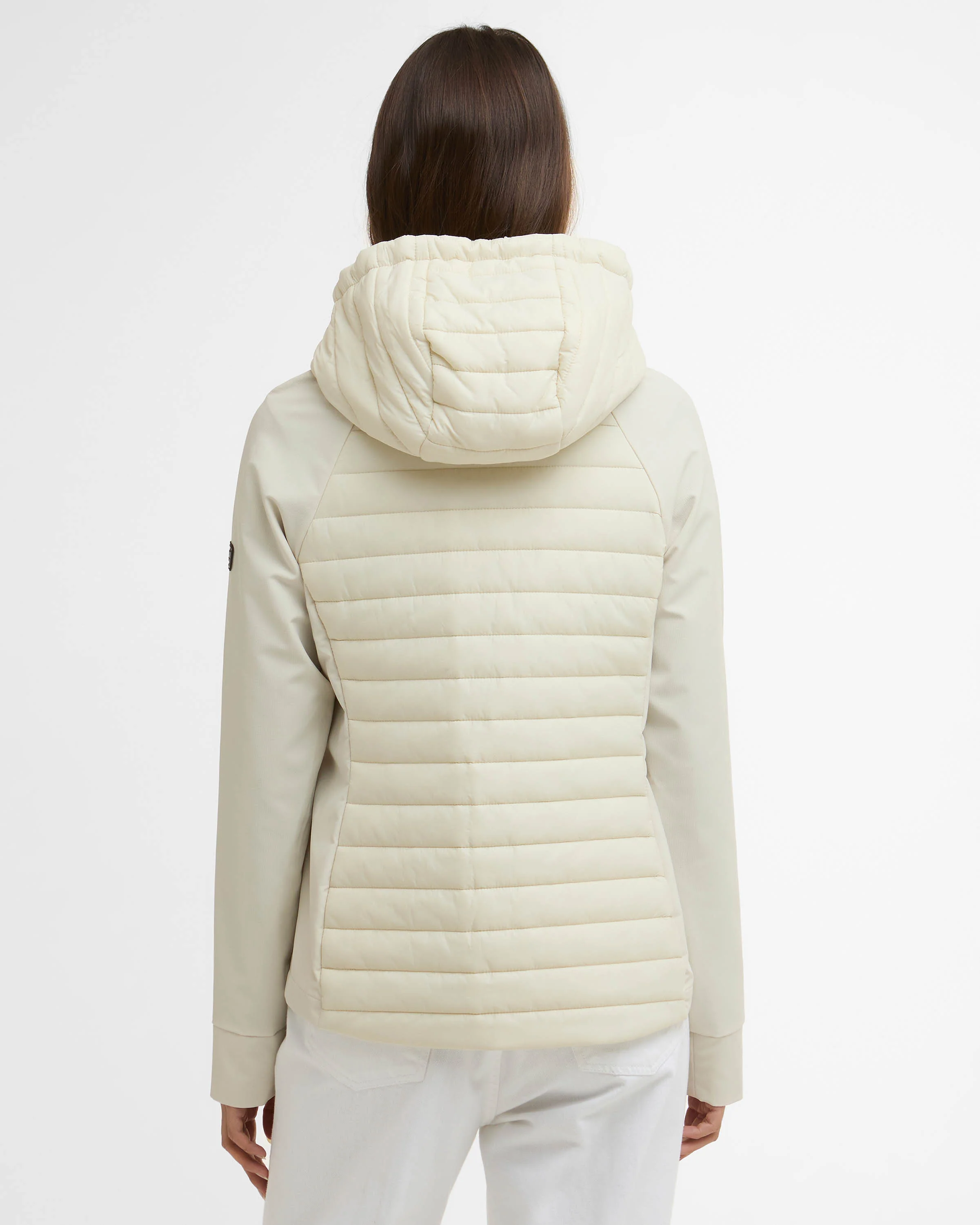 Barbour International Valentina Womens Quilted Hybrid Jacket - Bone White - Image 3