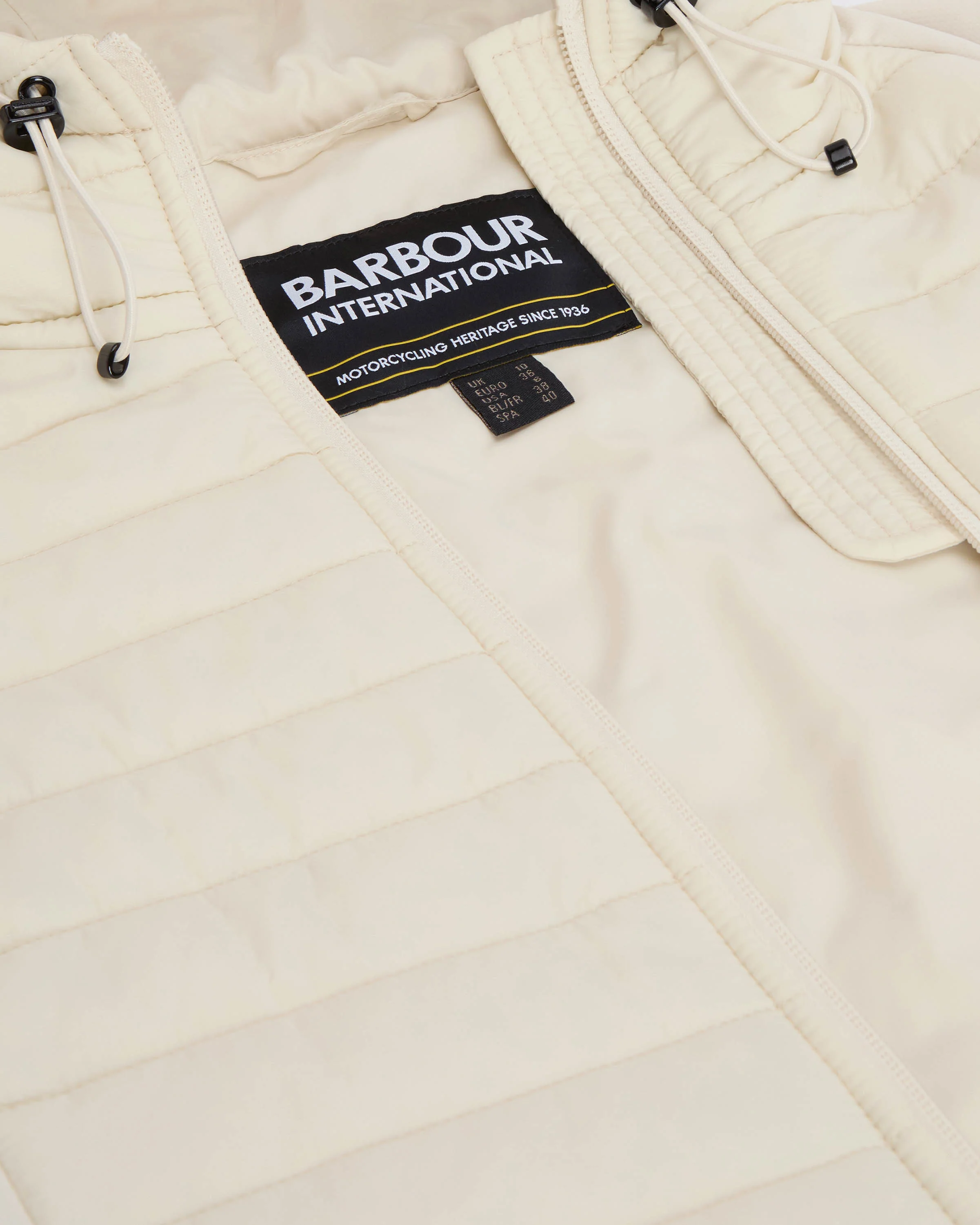 Barbour International Valentina Womens Quilted Hybrid Jacket - Bone White - Image 6