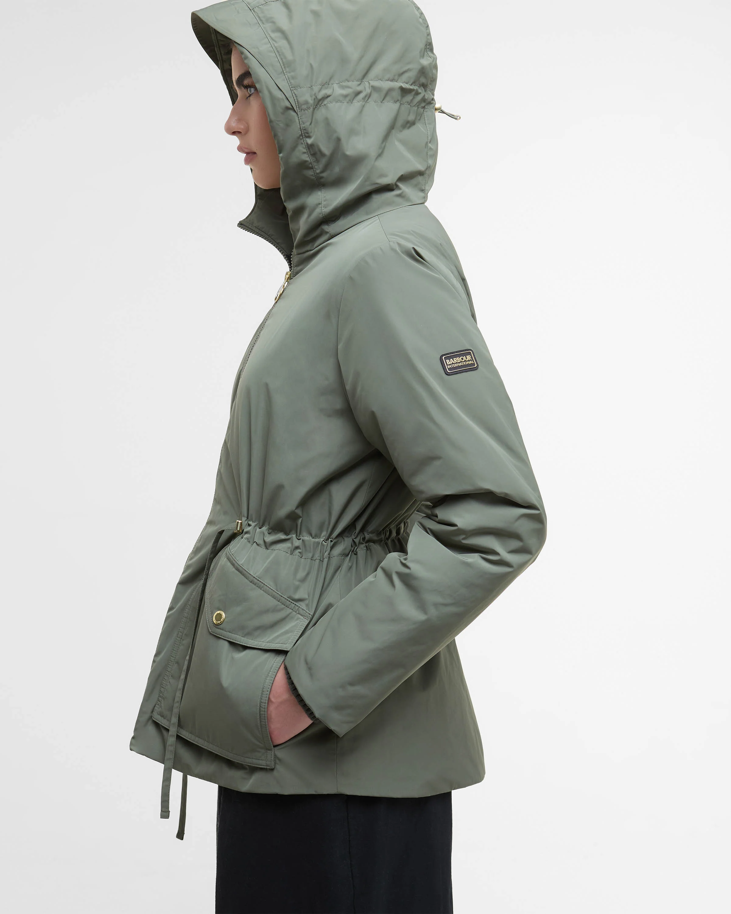 Barbour International Winter Piper Womens Showerproof Jacket - Dusky Khaki - Image 4