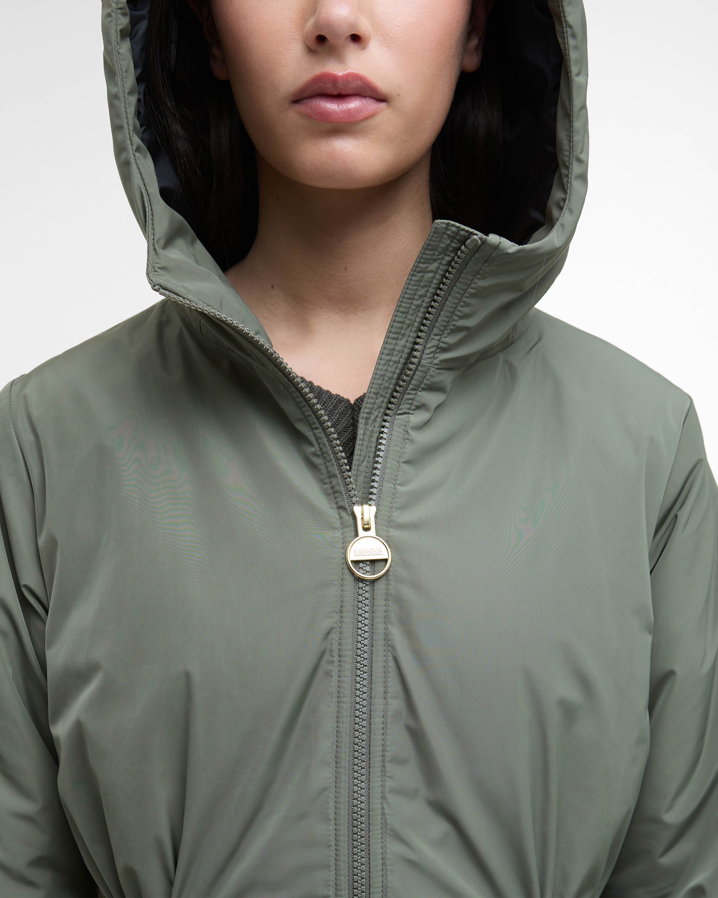 Barbour International Winter Piper Womens Showerproof Jacket - Dusky Khaki - Image 5