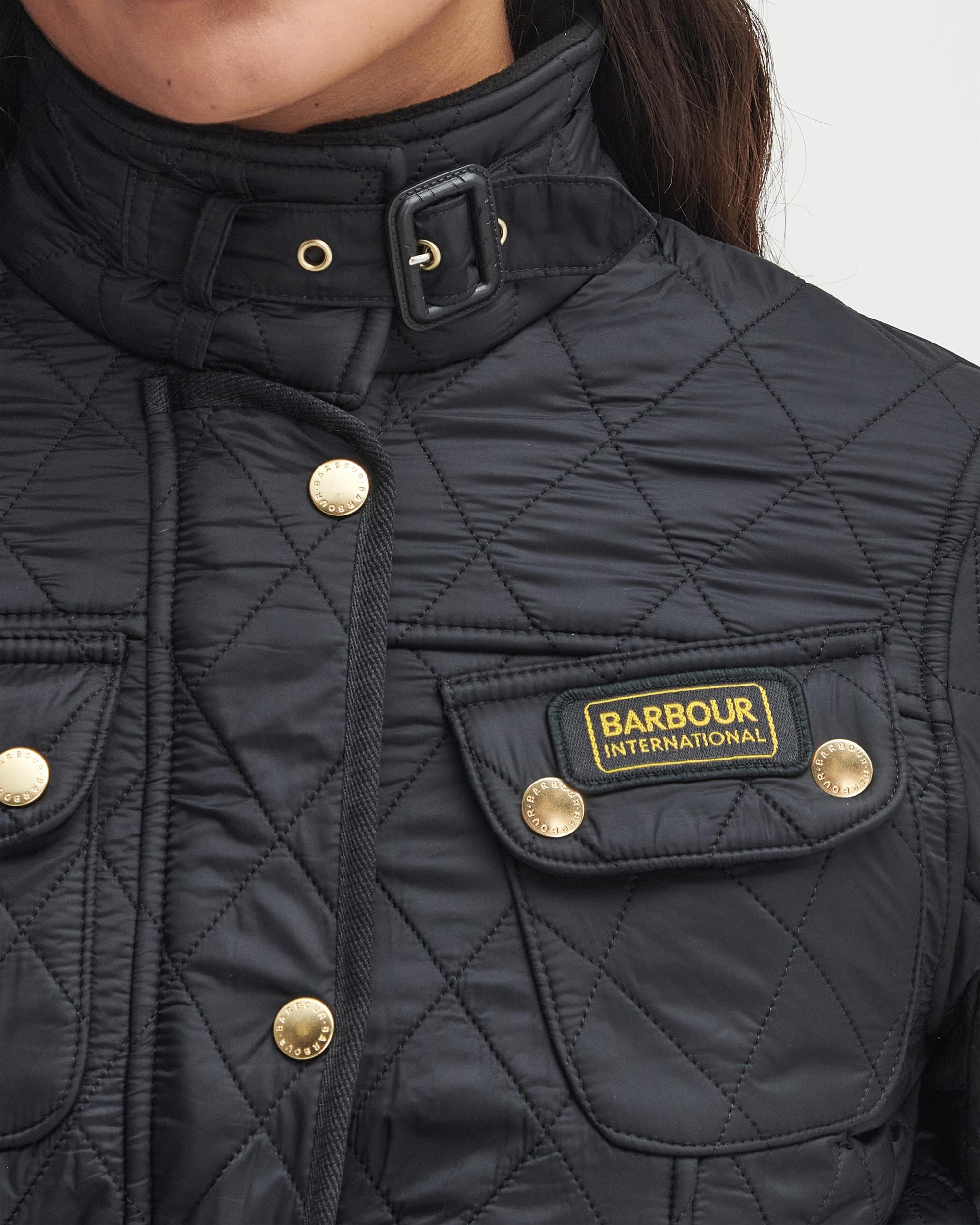 Barbour International Womens Polarquilt Jacket - Black/Black - Image 4