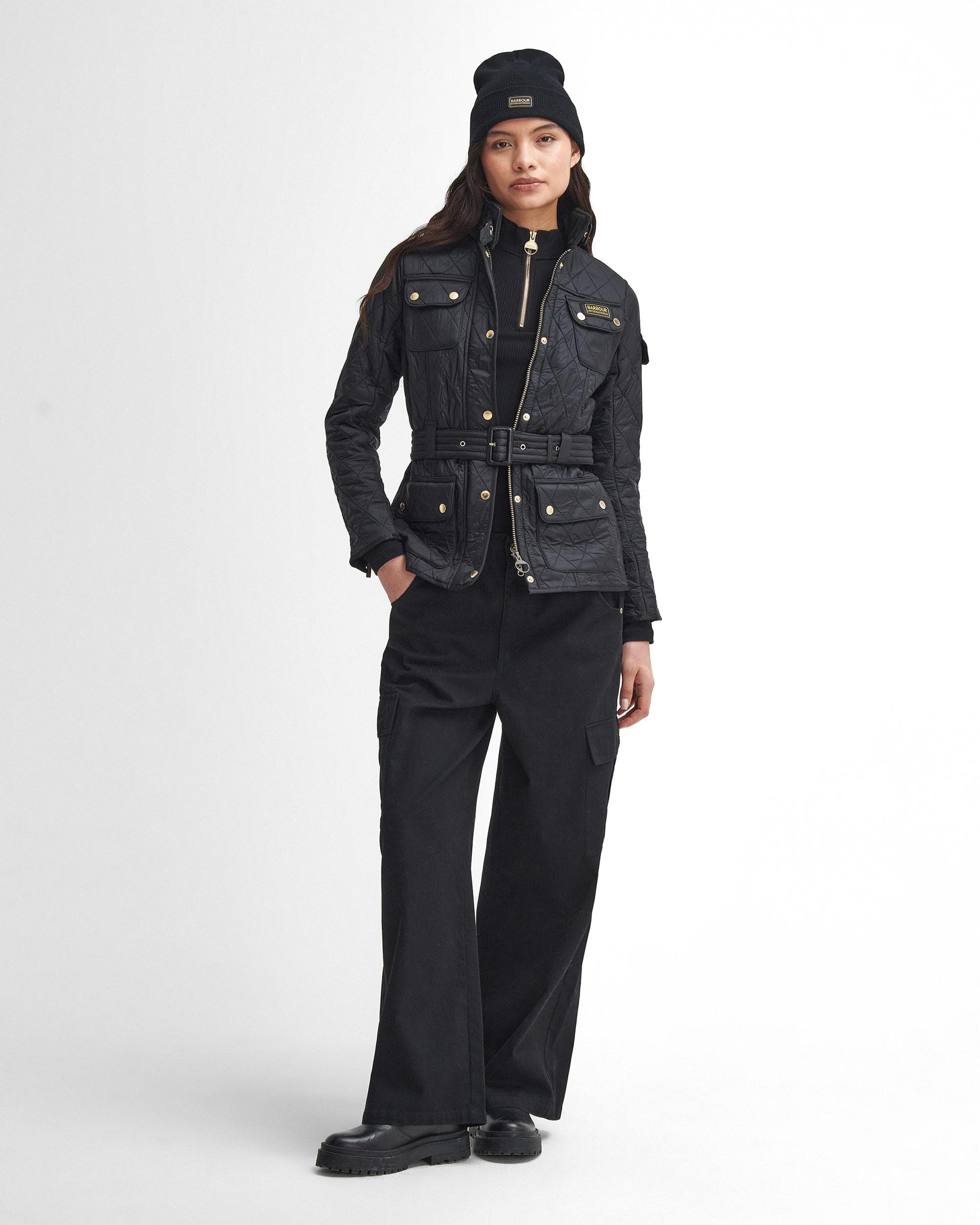 Barbour International Womens Polarquilt Jacket - Black/Black - Image 5