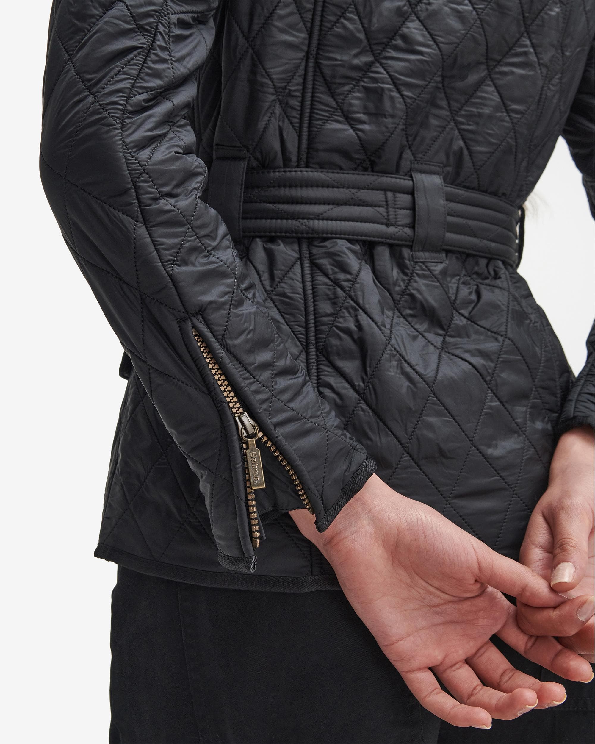 Barbour International Womens Polarquilt Jacket - Black/Black - Image 7