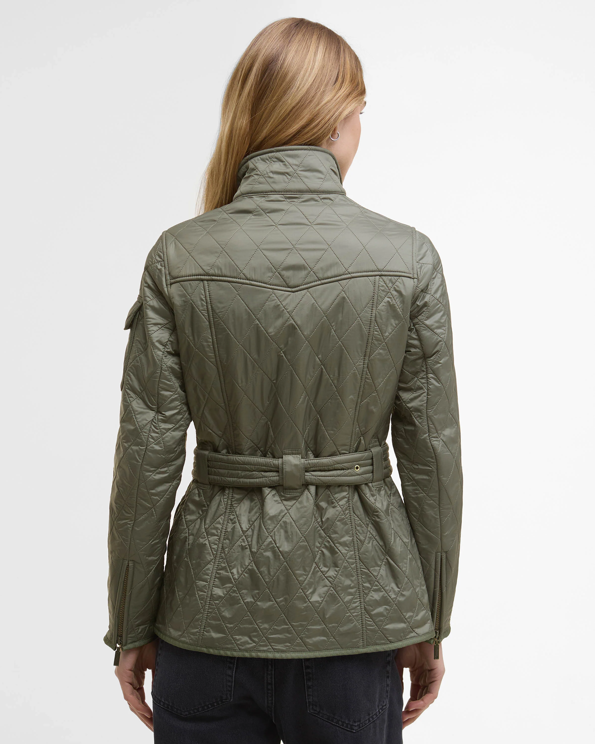 Barbour International Womens Polarquilt Jacket - Dusky Khaki - Image 6