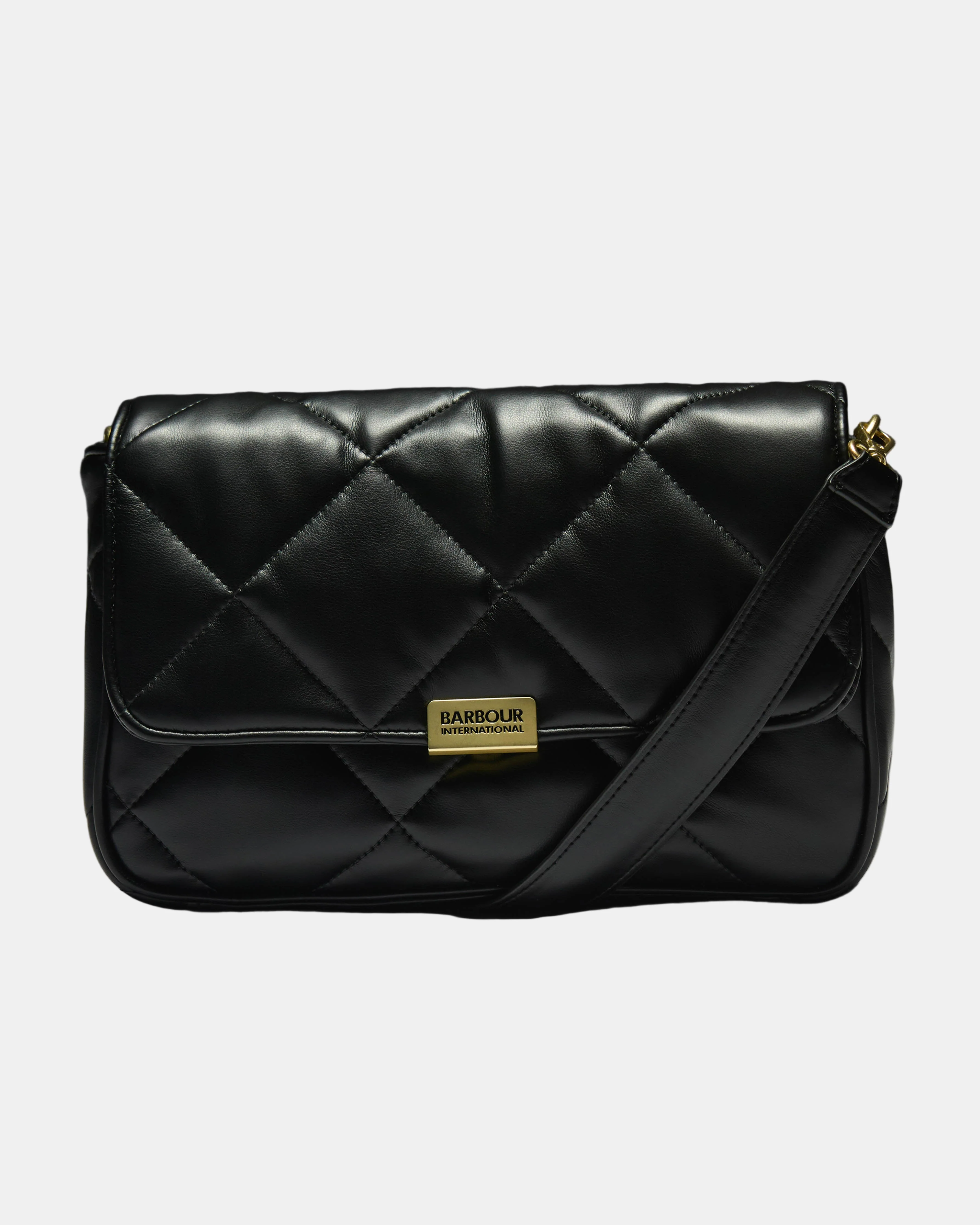 Barbour International Womens Soft Quilt Shoulder Bag - Black