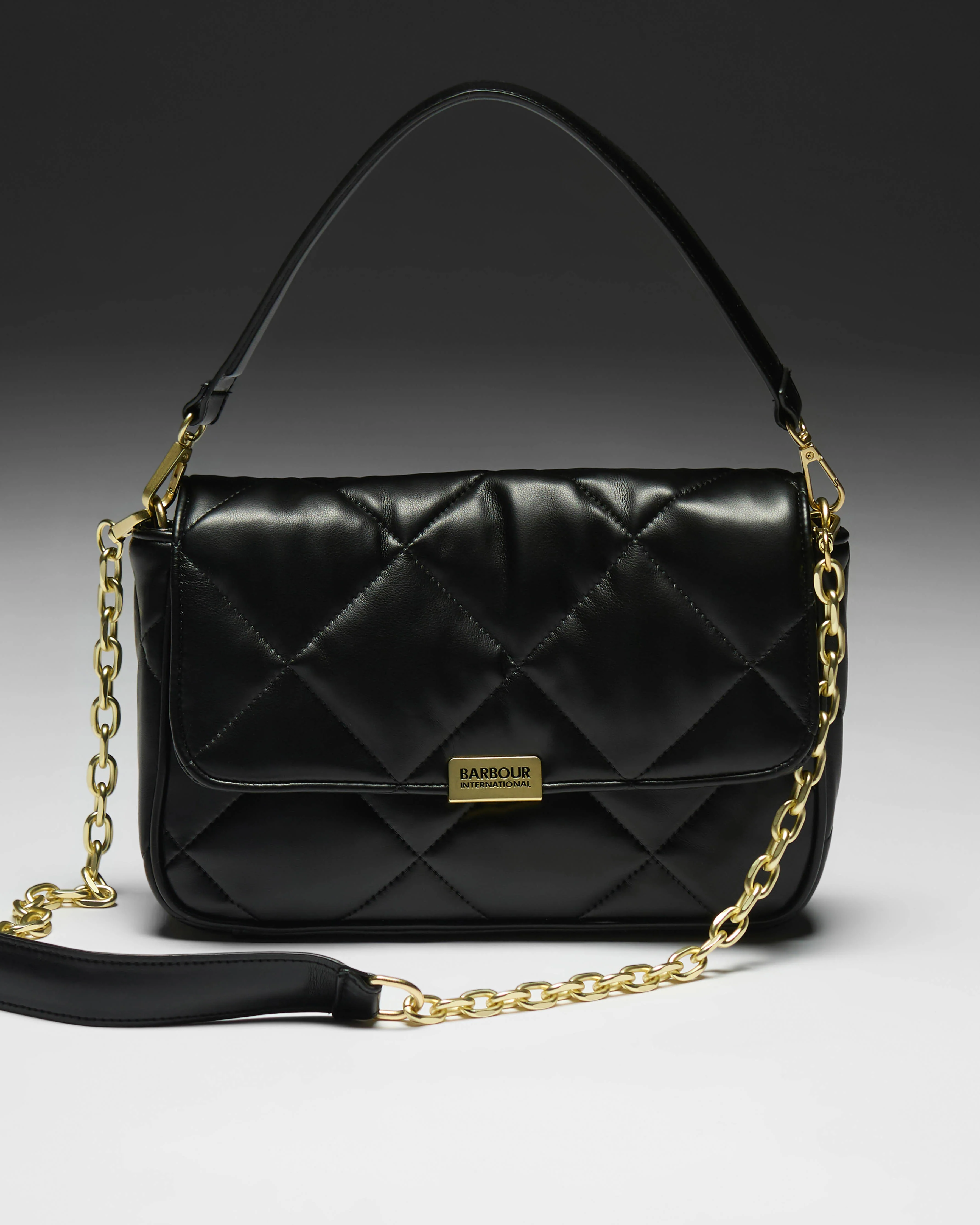 Barbour International Womens Soft Quilt Shoulder Bag - Black - Image 3