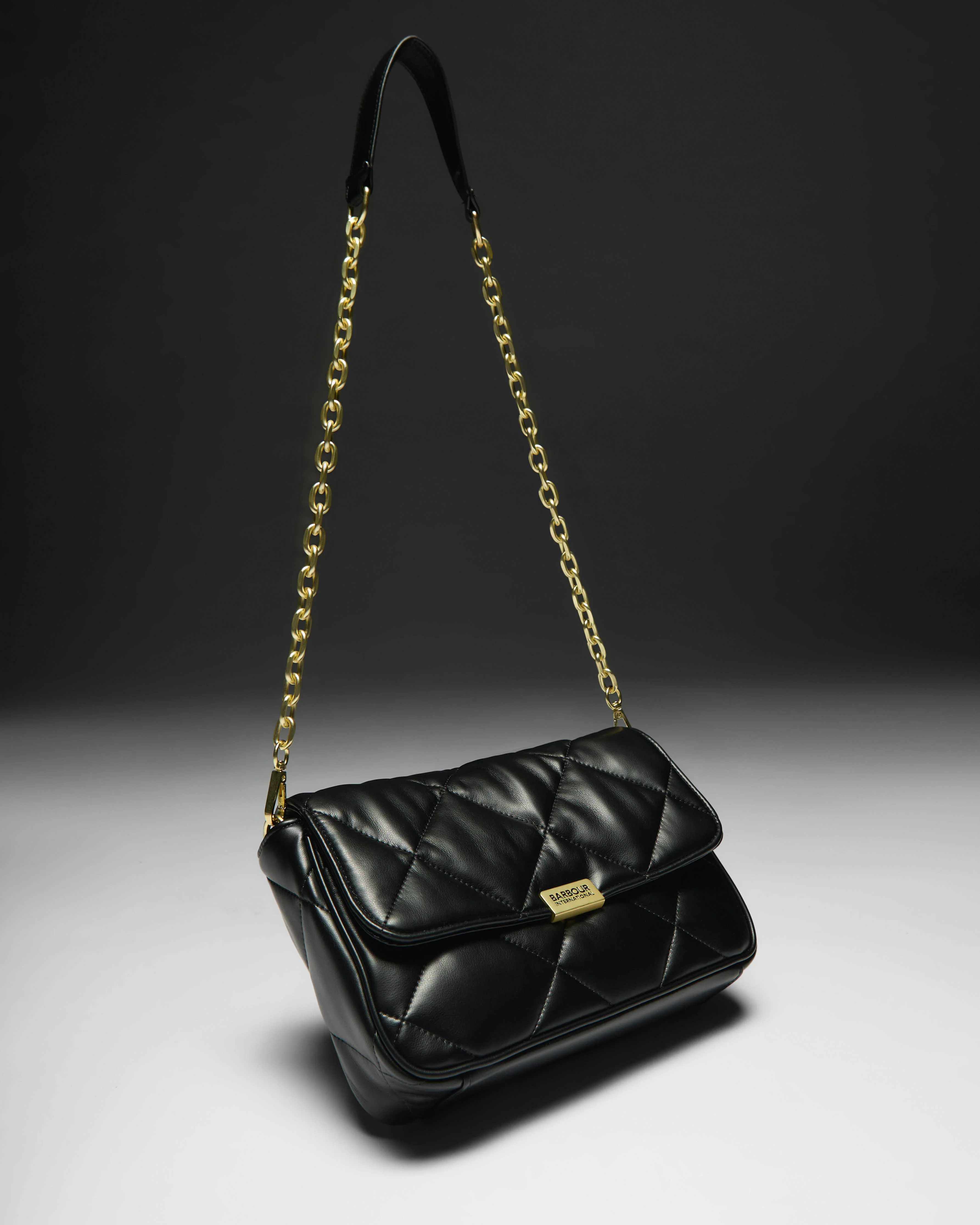 Barbour International Womens Soft Quilt Shoulder Bag - Black - Image 4