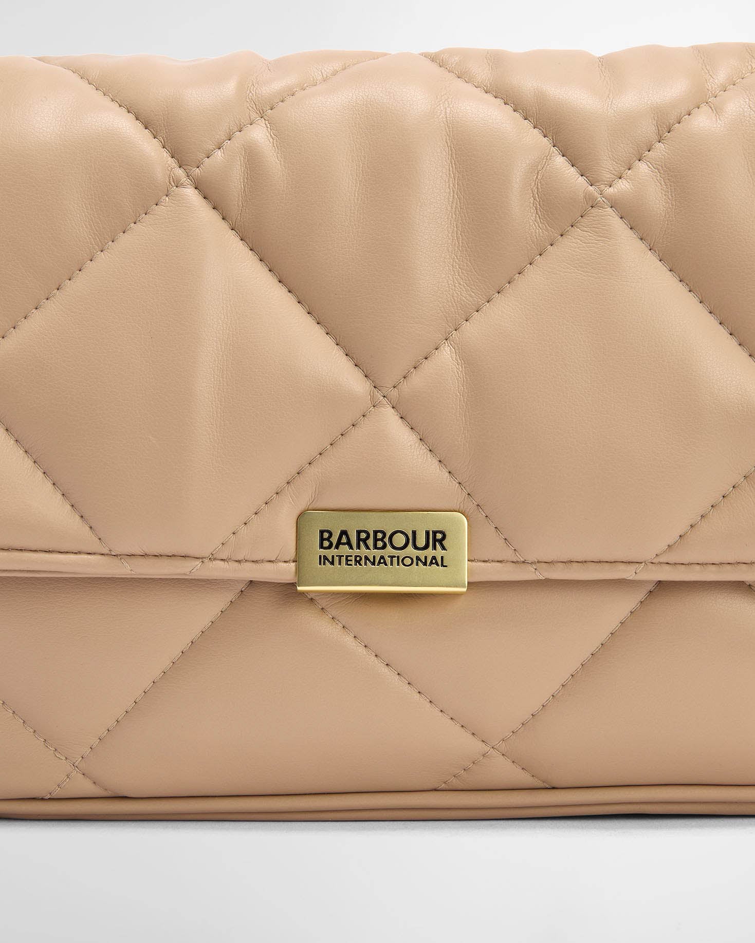 Barbour International Womens Soft Quilt Shoulder Bag - Camel - Image 6