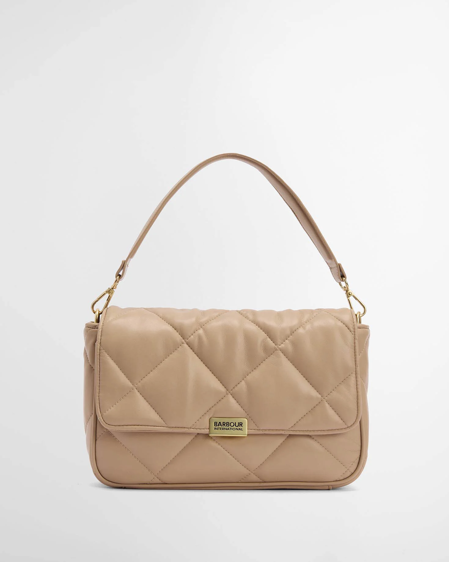 Barbour International Womens Soft Quilt Shoulder Bag - Camel - Image 7