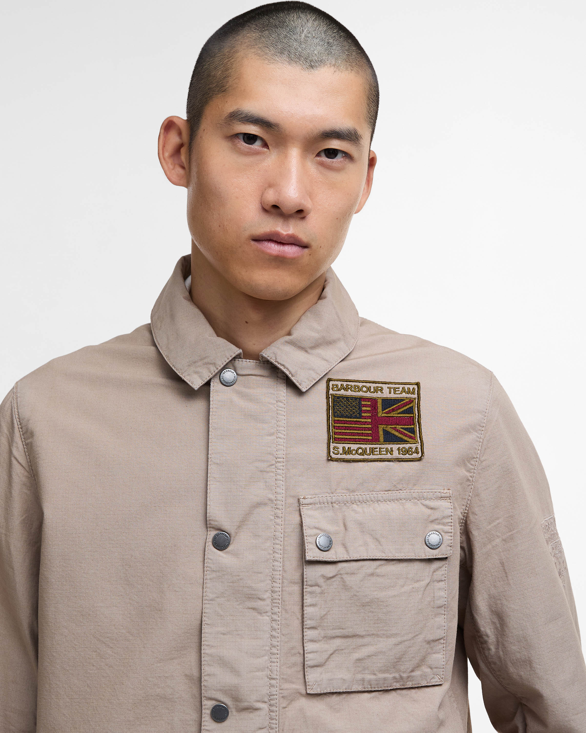 Barbour International Workers Mens Casual Jacket - Timberwolf - Image 5