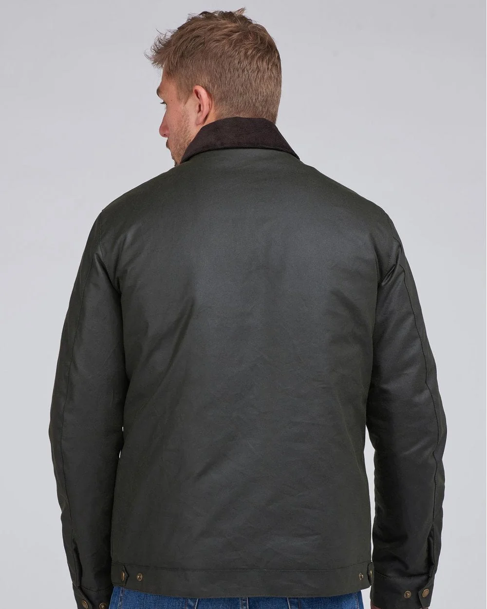 Barbour International Workers Wax Mens Jacket - Sage - Image 4