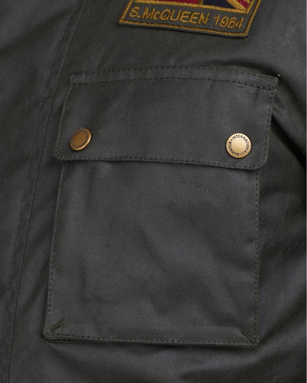 Barbour International Workers Wax Mens Jacket - Sage - Image 6