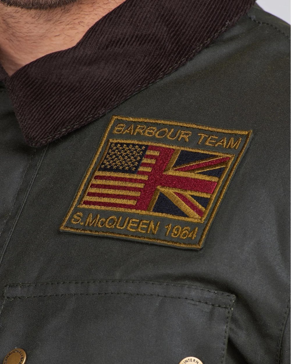 Barbour International Workers Wax Mens Jacket - Sage - Image 7