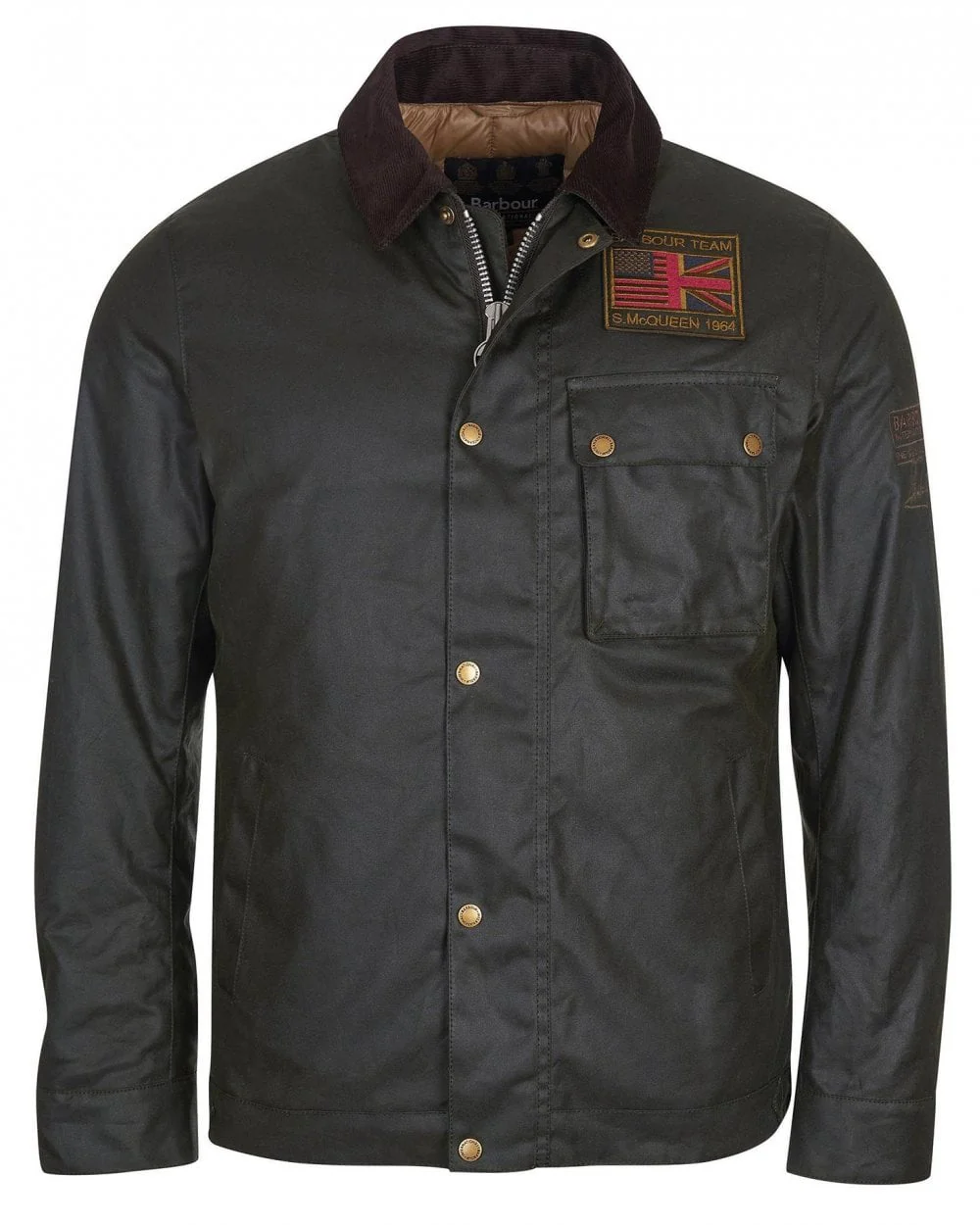Barbour International Workers Wax Mens Jacket - Sage - Image 8
