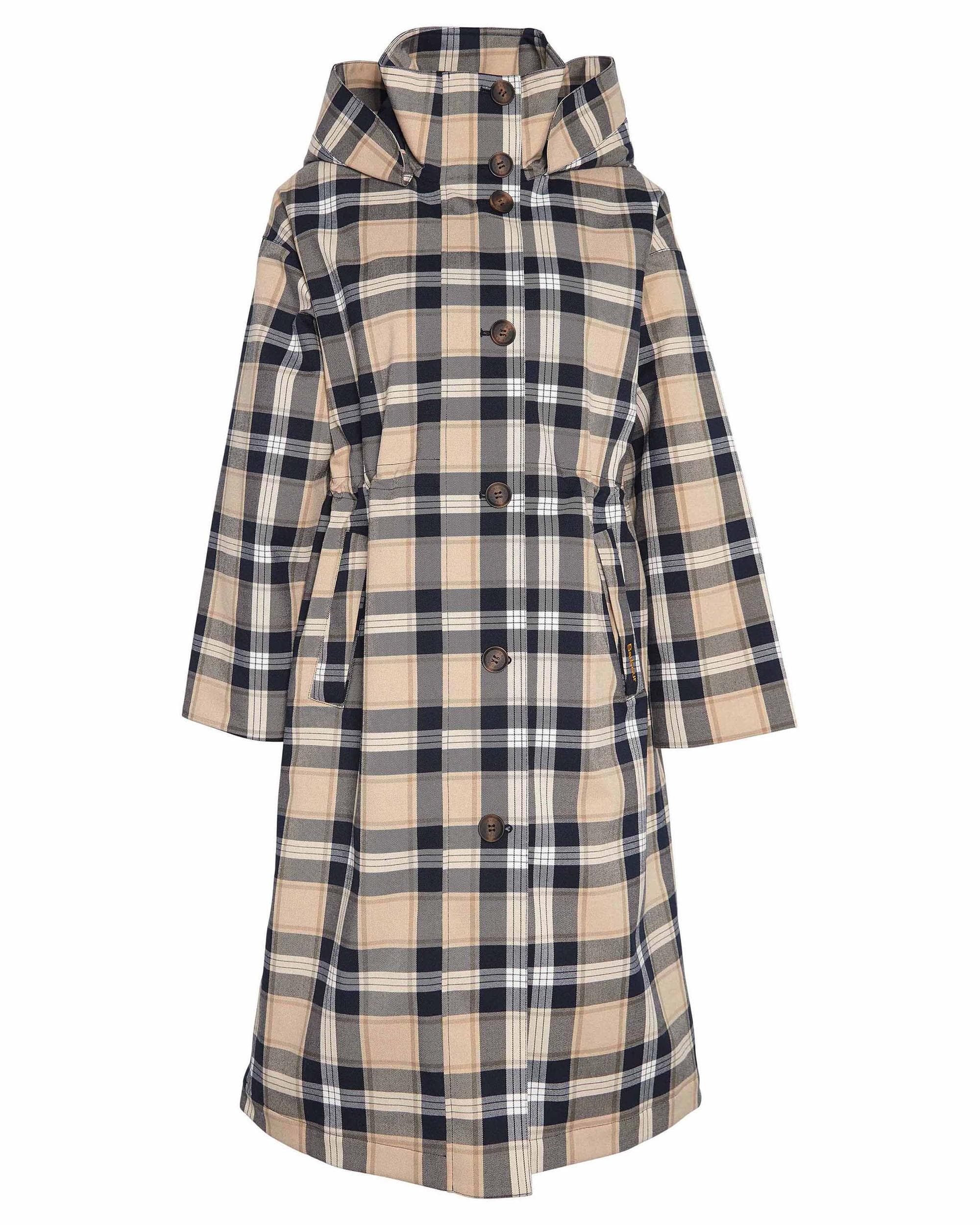 Barbour Iris Womens Long Tartan Waterproof Jacket - Image 9