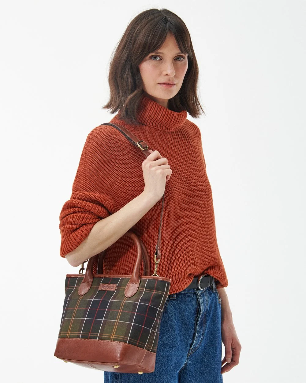 Barbour Katrine Womens Tartan Leather Tote