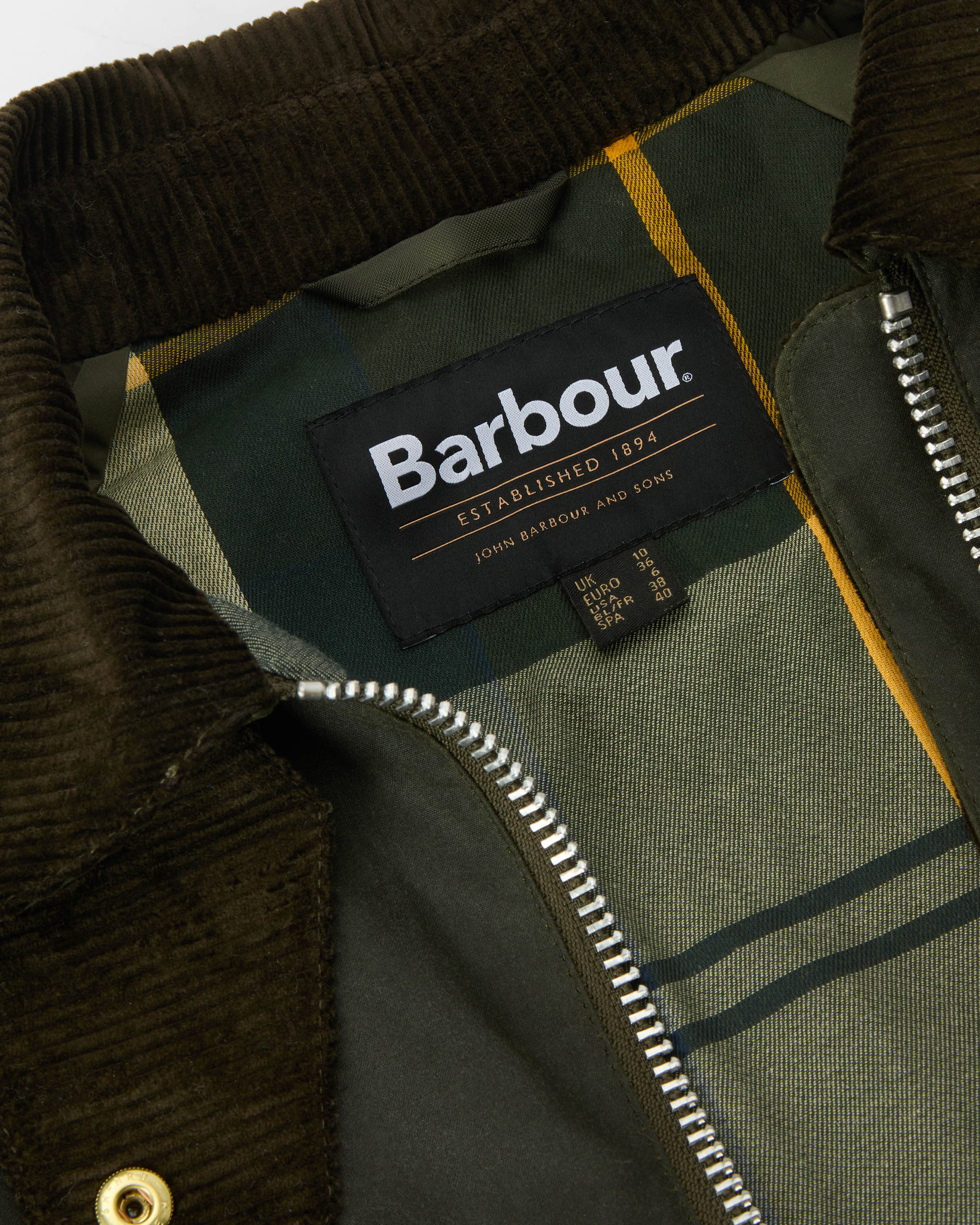 Barbour Kearton Womens Wax Jacket - Archive Olive/Ancient Tartan - Image 3