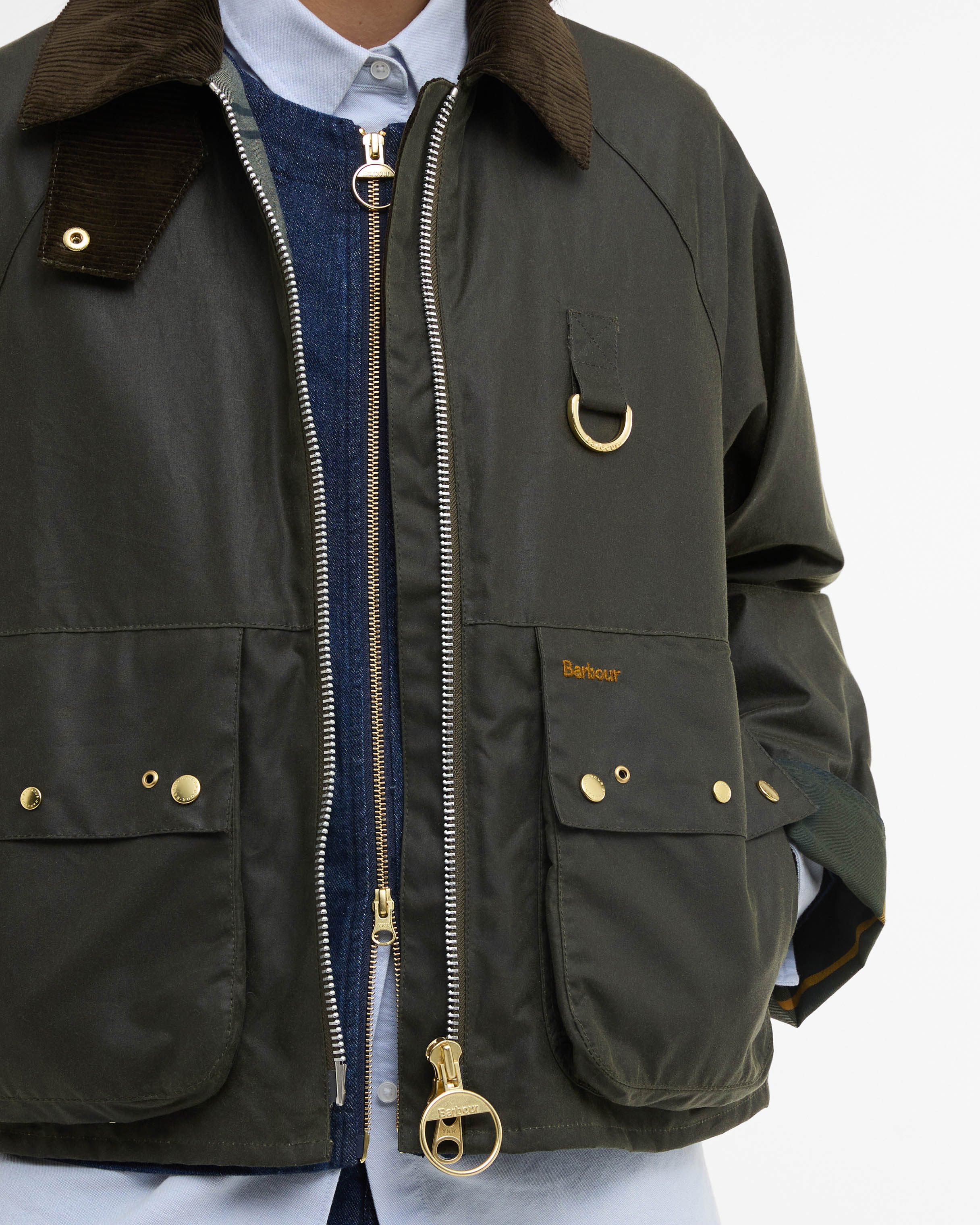 Barbour Kearton Womens Wax Jacket - Archive Olive/Ancient Tartan - Image 4