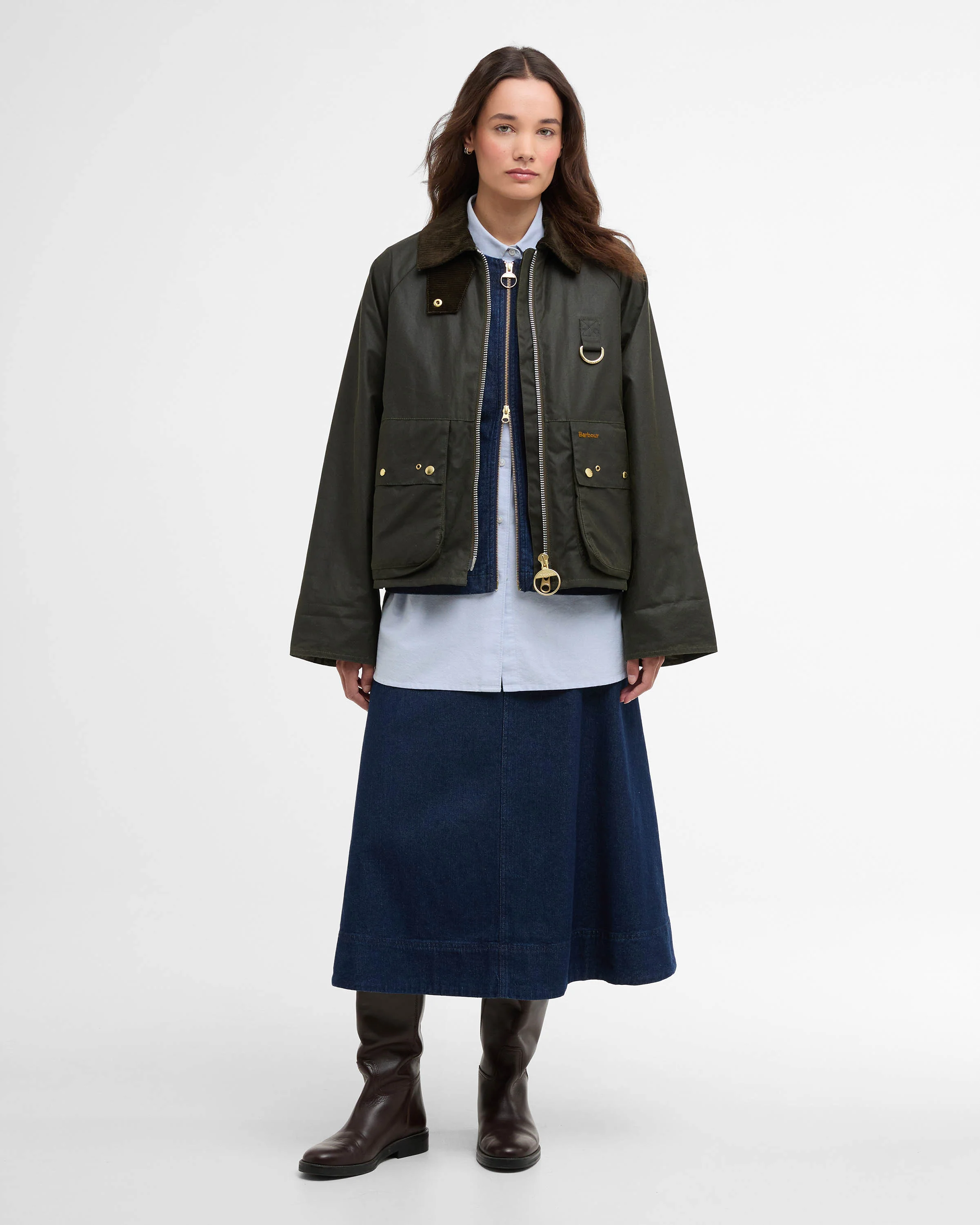Barbour Kearton Womens Wax Jacket - Archive Olive/Ancient Tartan - Image 6