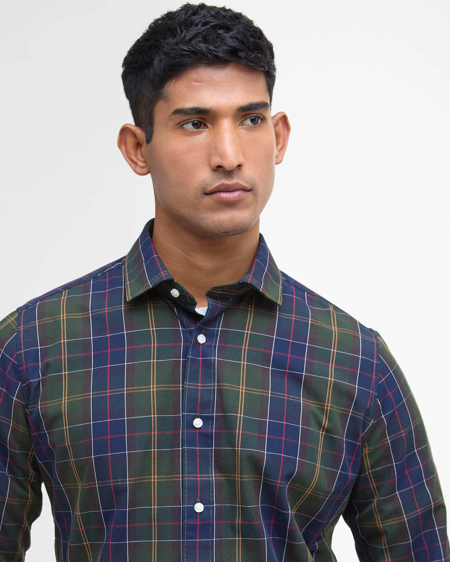 Barbour Kenton Mens Checked Tailored Shirt - Classic Tartan - Image 3