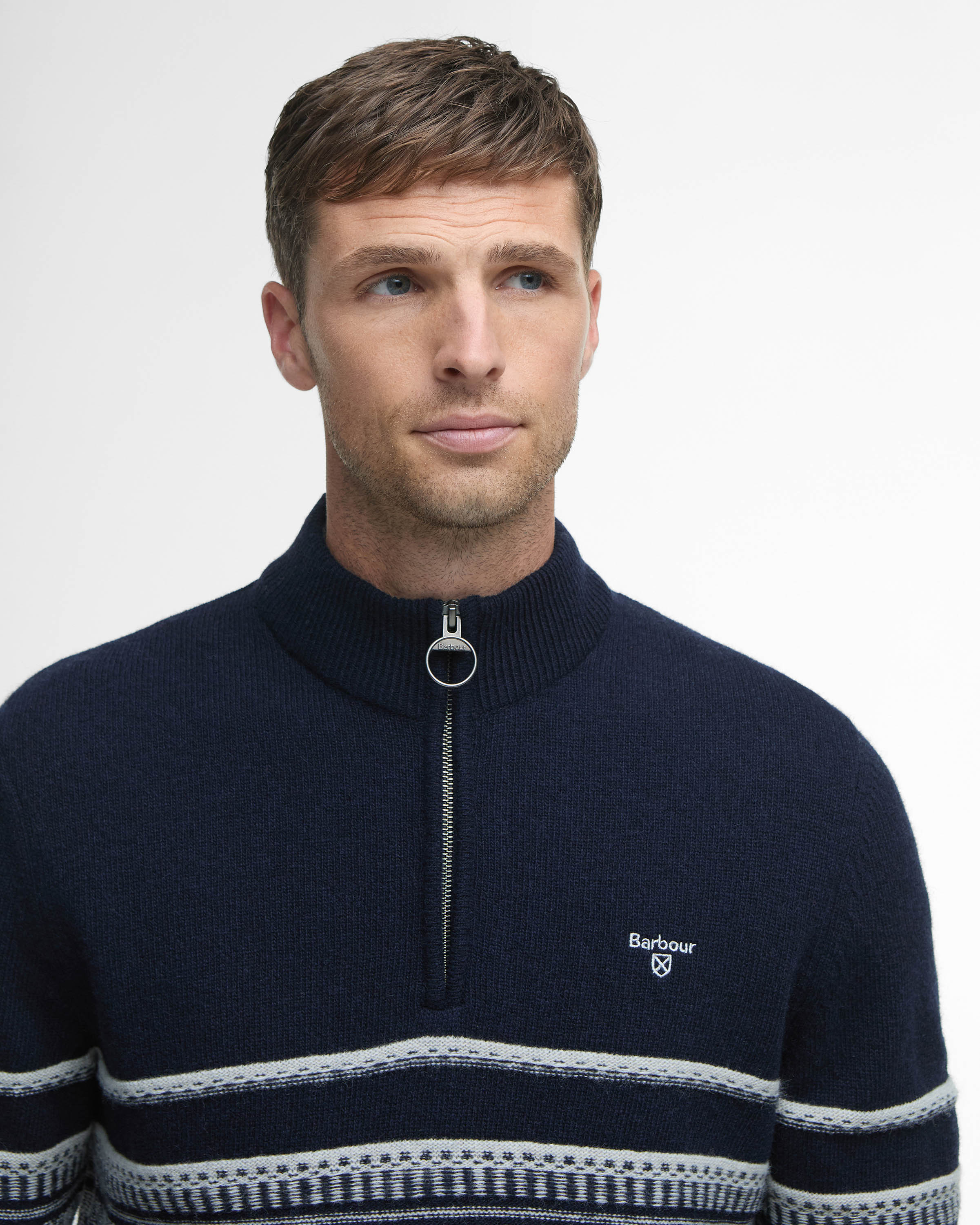 Barbour Kepwick Mens Half Zip Jumper - Navy - Image 3