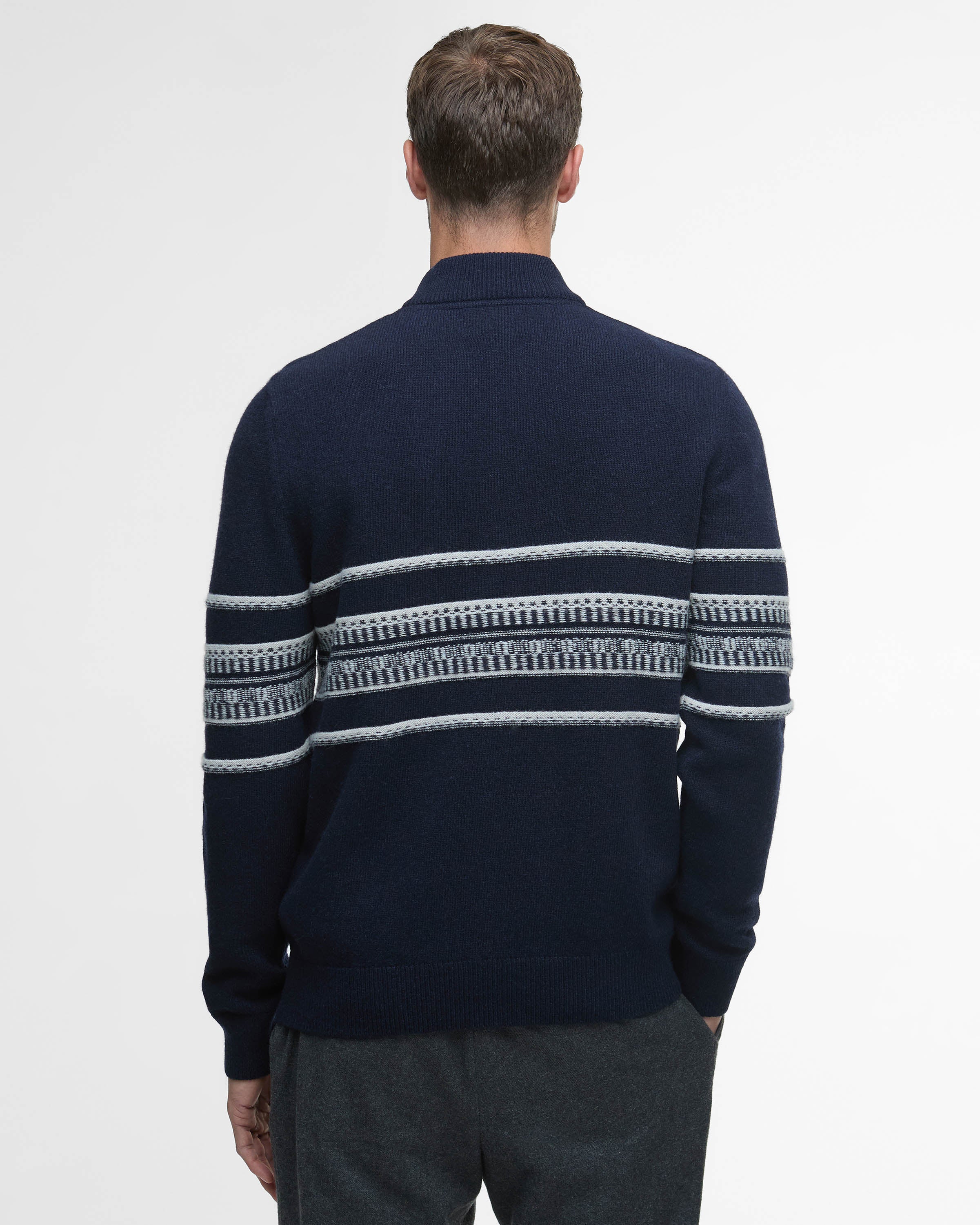 Barbour Kepwick Mens Half Zip Jumper - Navy - Image 4
