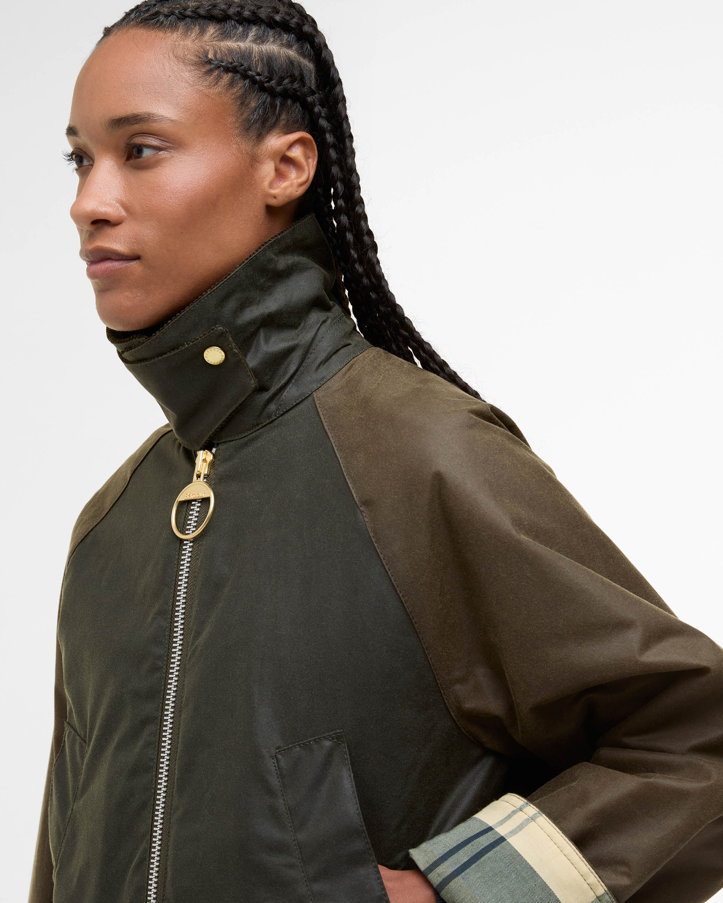 Barbour Kettlewell Womens Wax Jacket - Archive Olive/Beech/Ancient Tartan - Image 3