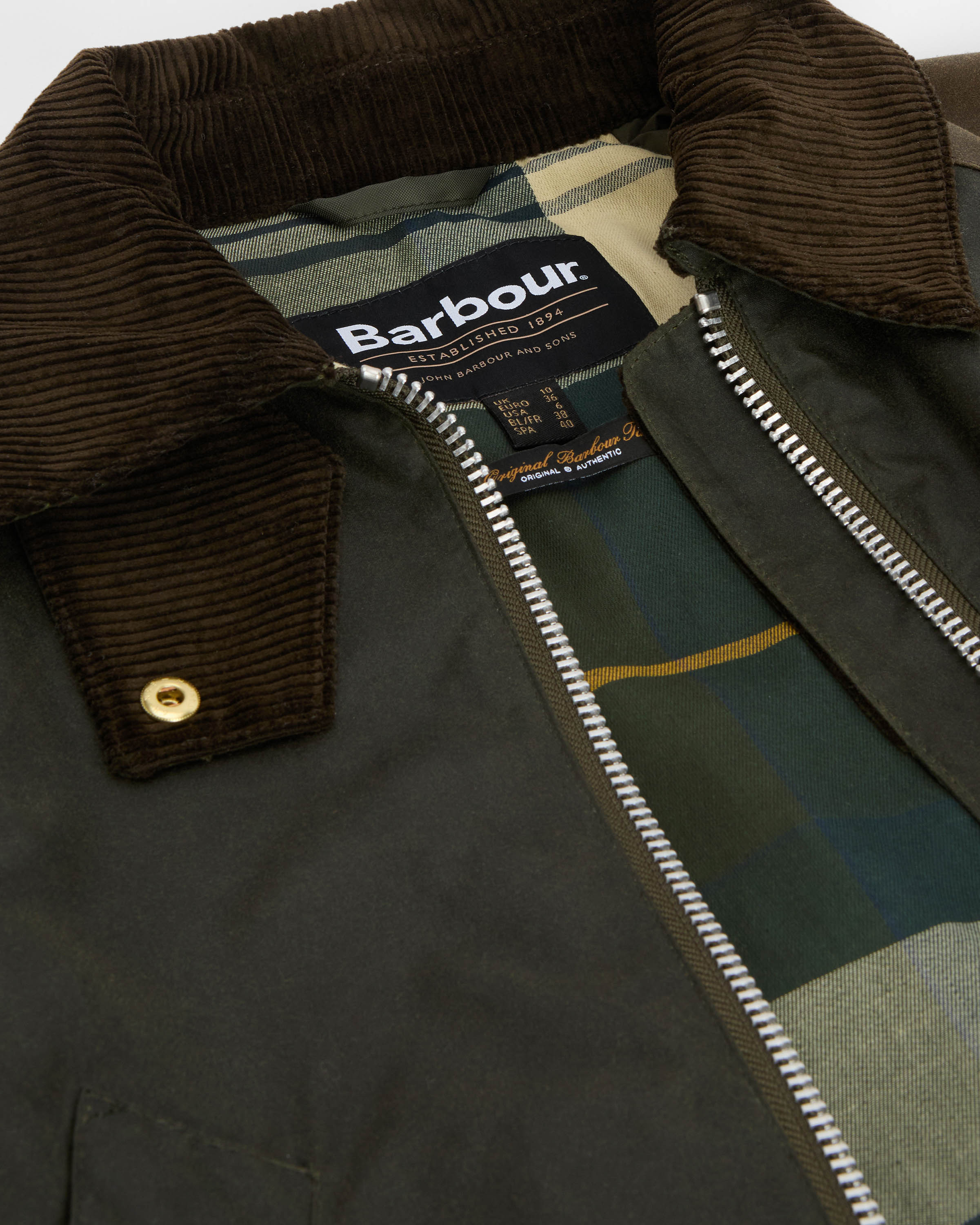 Barbour Kettlewell Womens Wax Jacket - Archive Olive/Beech/Ancient Tartan - Image 7