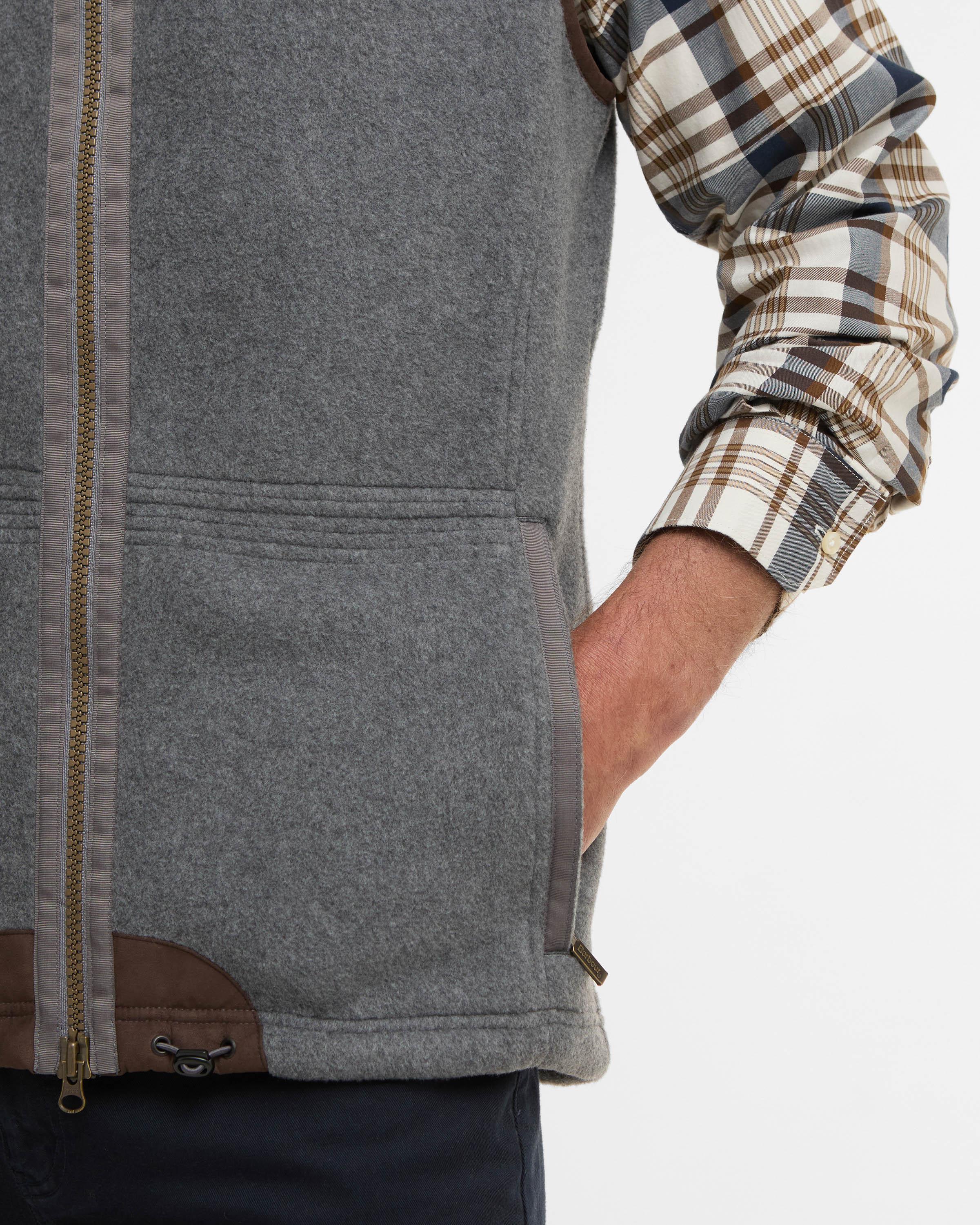Barbour Langdale Mens Gilet - Dark Grey Marl - Image 3