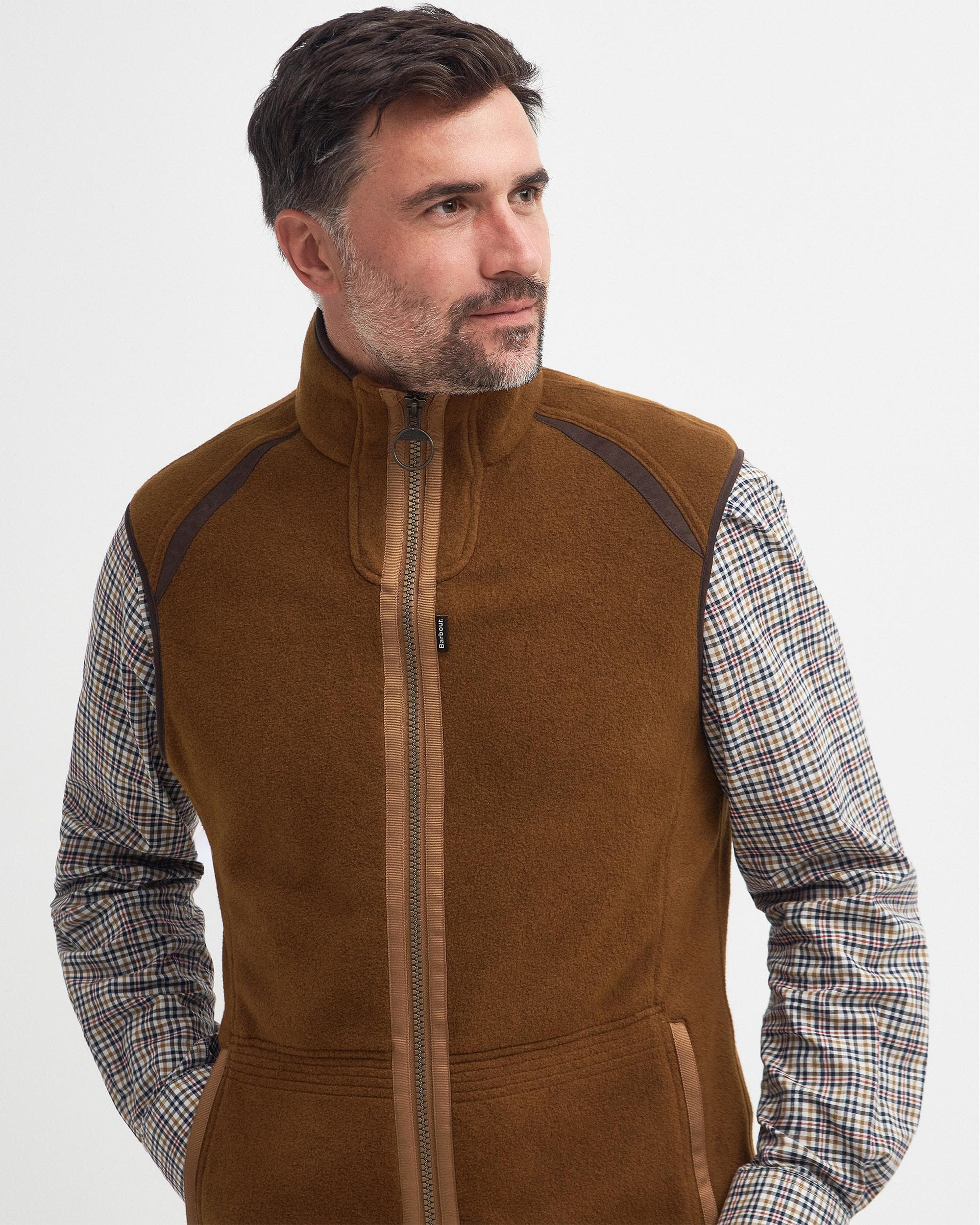 Barbour Langdale Mens Gilet - Rust Brown - Image 2