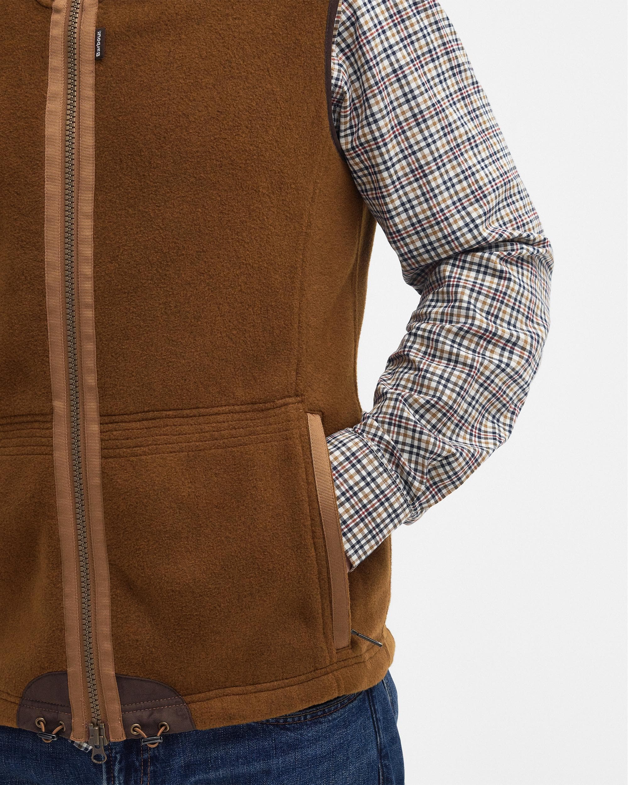 Barbour Langdale Mens Gilet - Rust Brown - Image 3