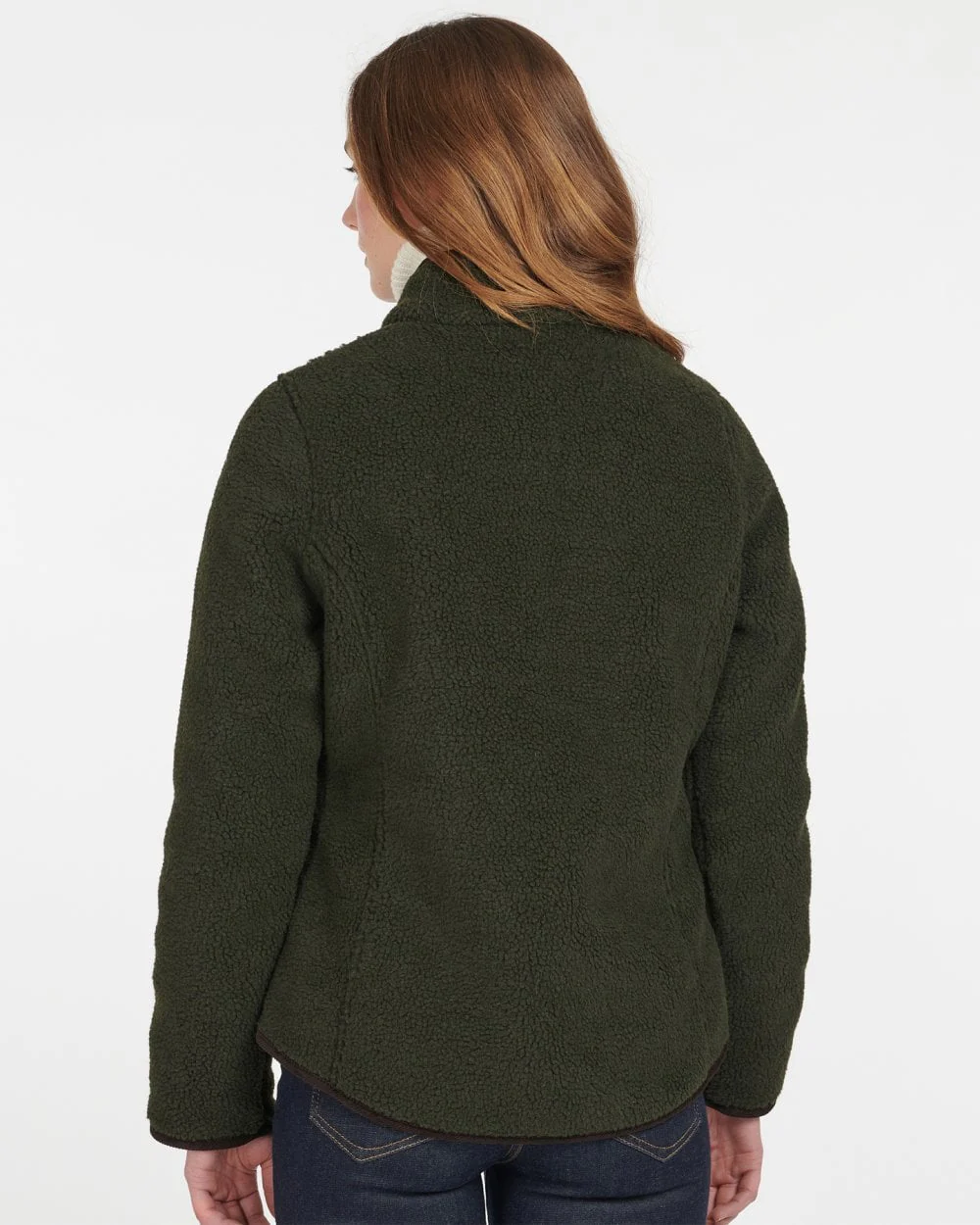 Barbour Lavenham Fleece Womens Jacket - Olive/Classic - Image 5