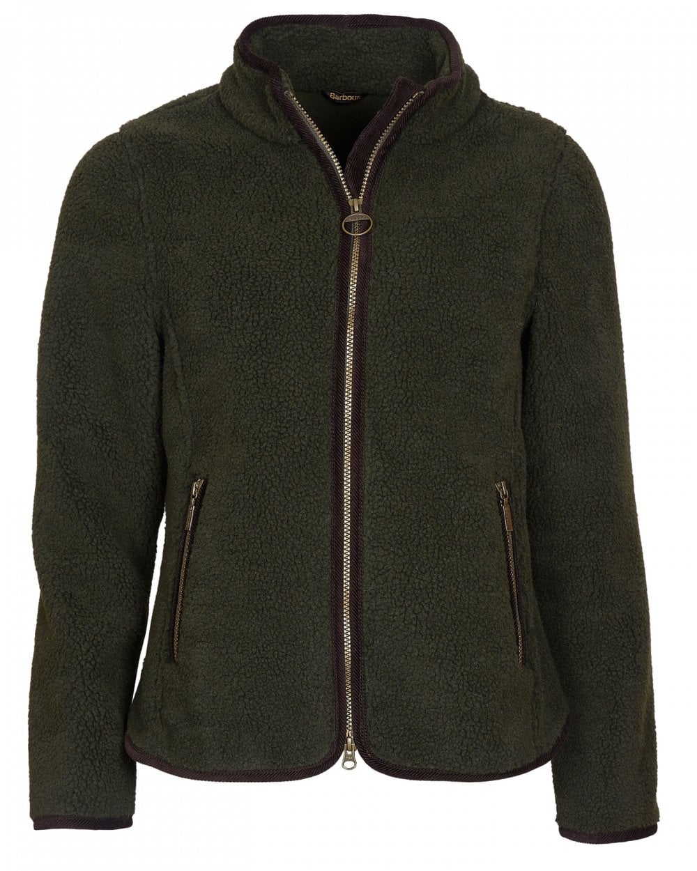 Barbour Lavenham Fleece Womens Jacket - Olive/Classic - Image 8
