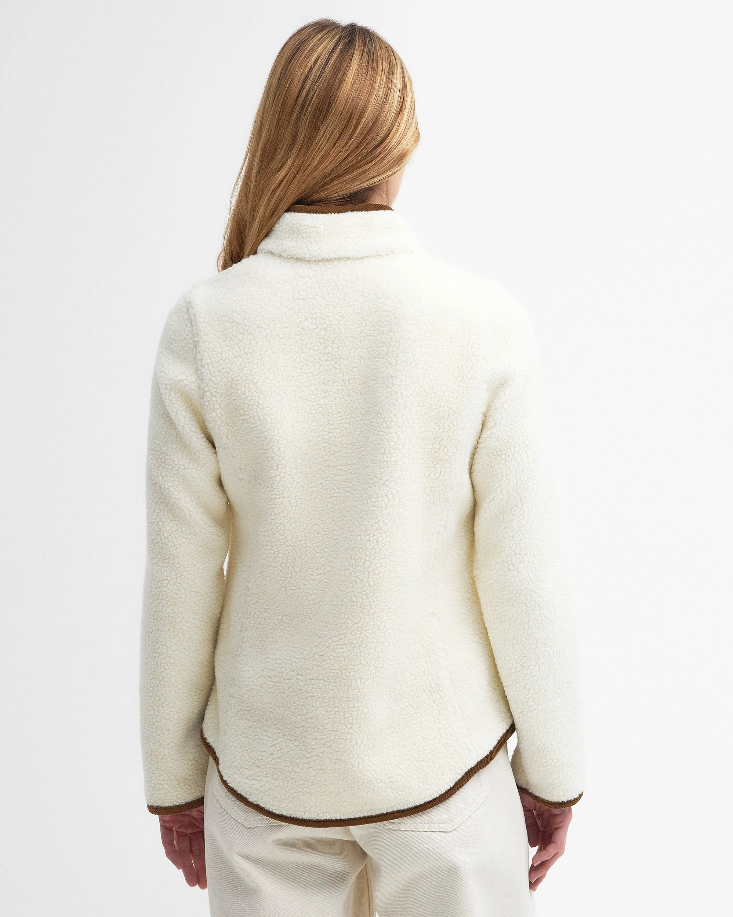 Barbour Lavenham Fleece Womens Jacket - White - Image 2
