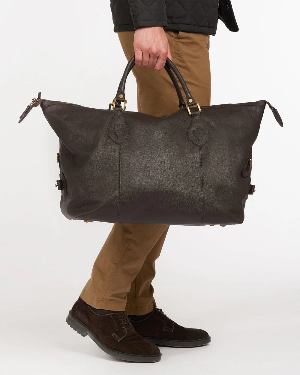 Barbour Leather Medium Unisex Travel Holdall - Image 3