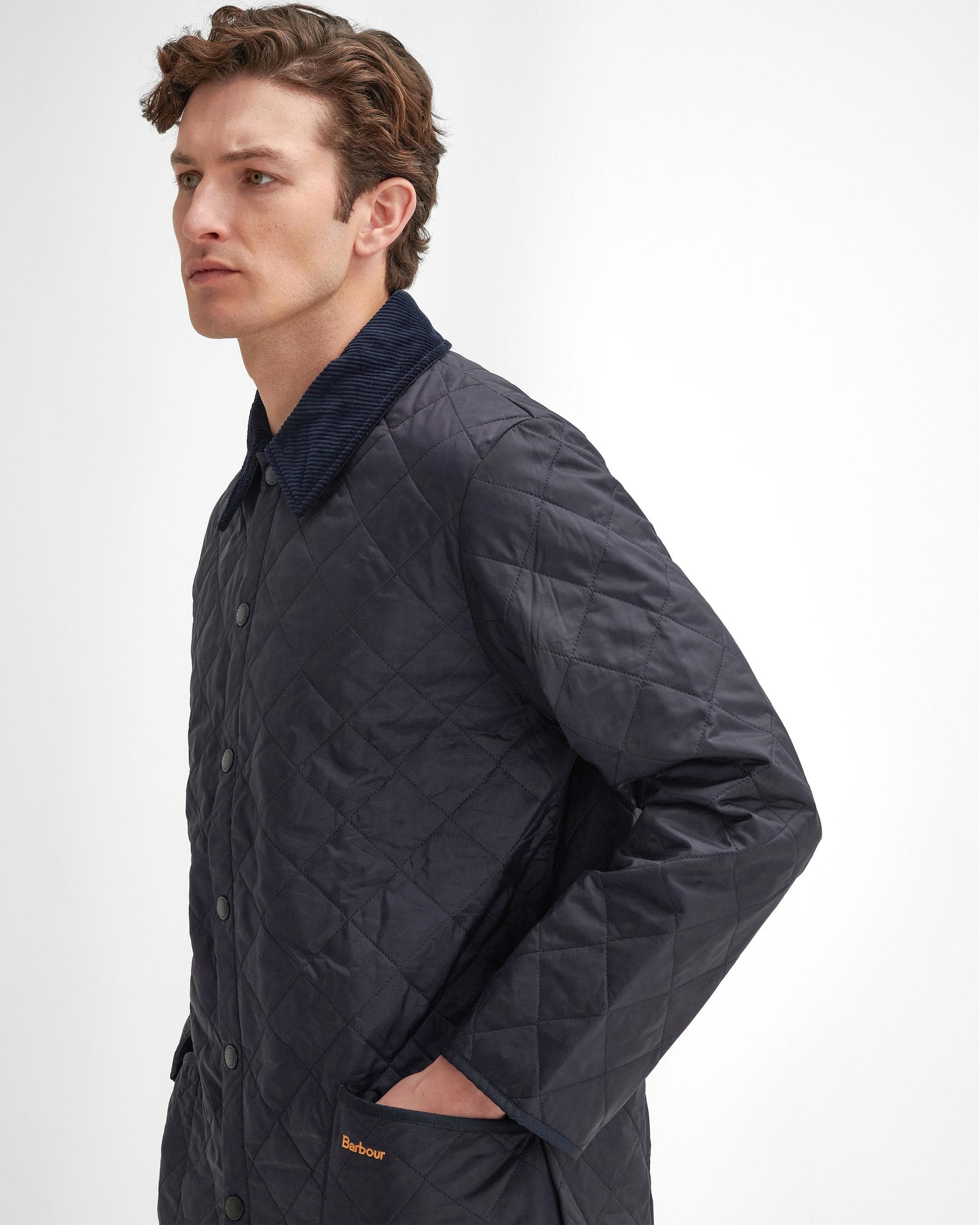 Barbour Liddesdale Mens Quilted Jacket - Navy - Image 3