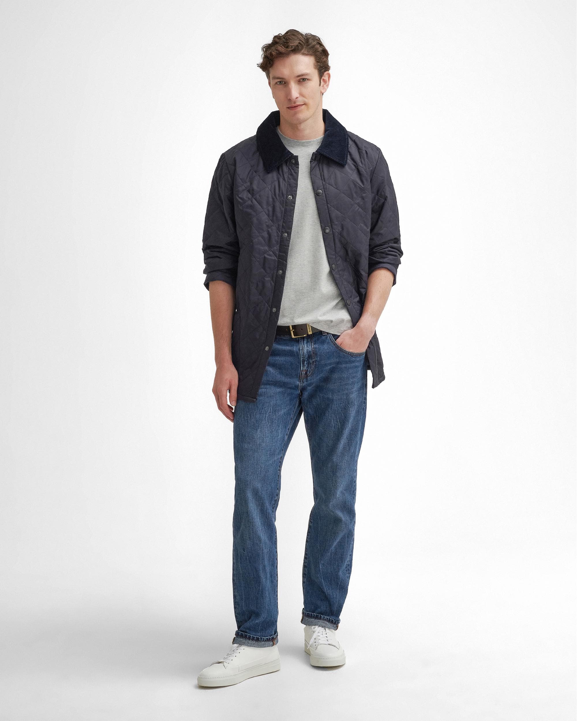 Barbour Liddesdale Mens Quilted Jacket - Navy - Image 4