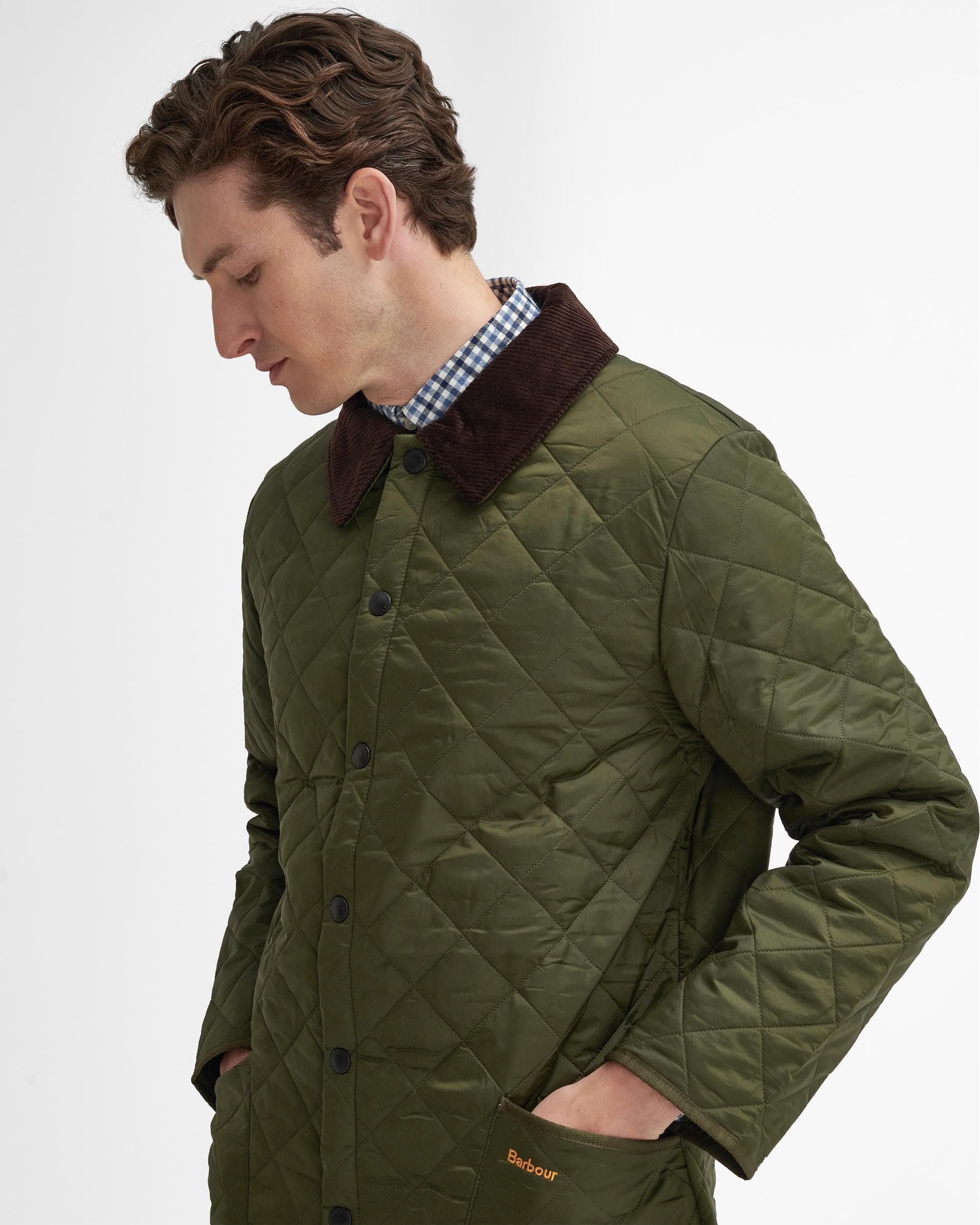 Barbour Liddesdale Mens Quilted Jacket - Olive - Image 3
