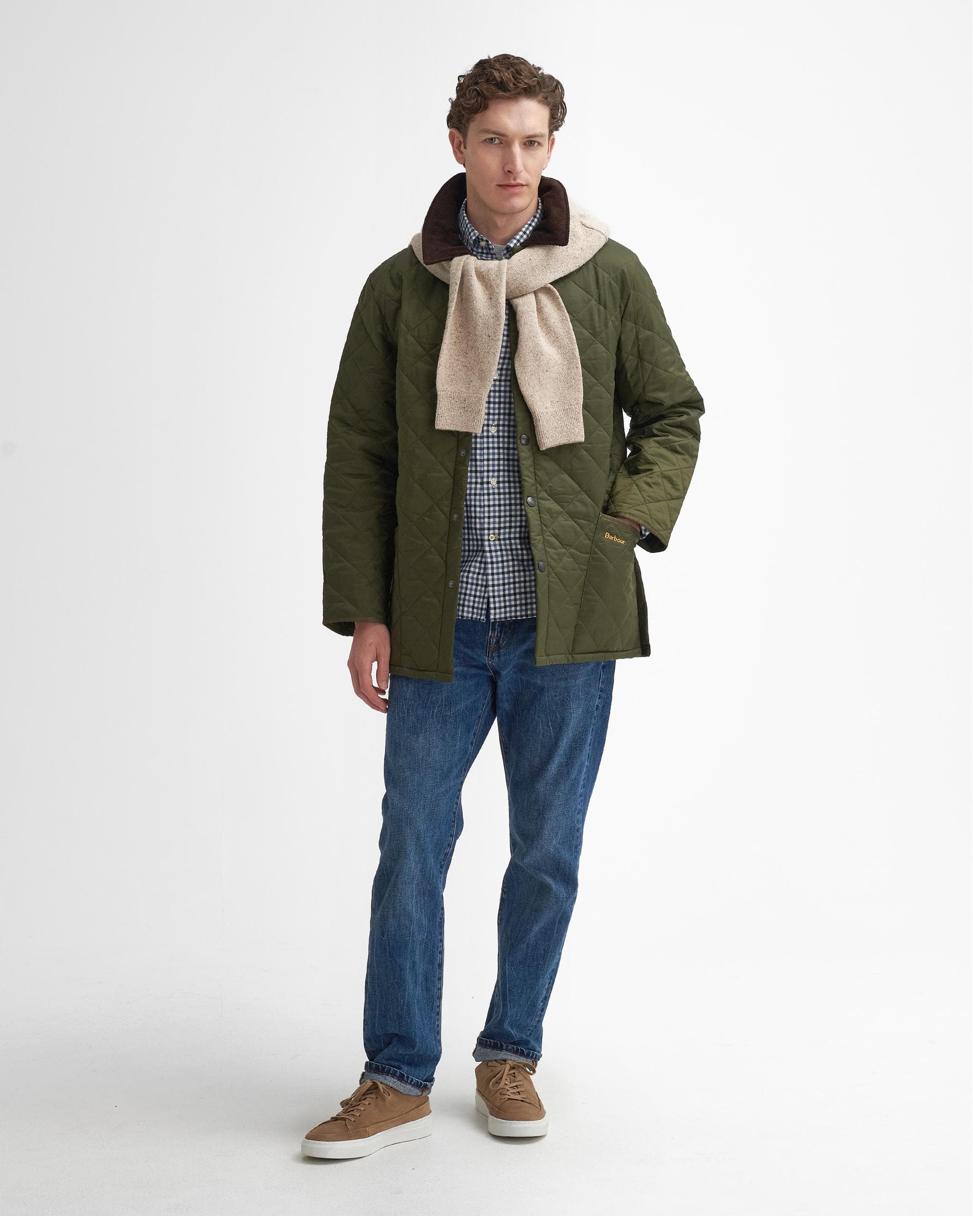 Barbour Liddesdale Mens Quilted Jacket - Olive - Image 4