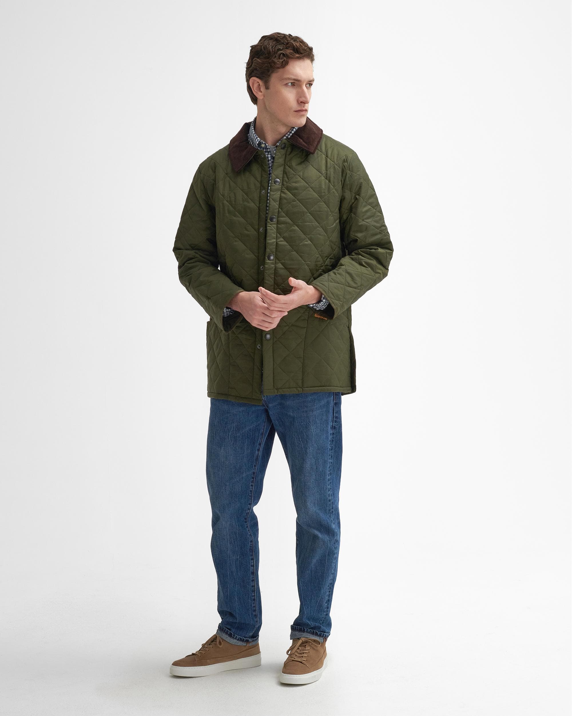 Barbour Liddesdale Mens Quilted Jacket - Olive - Image 5