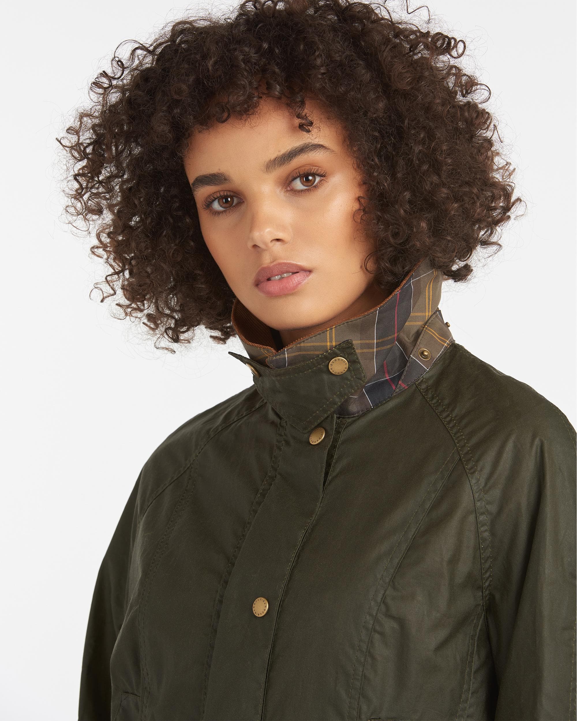 Barbour Lightweight Beadnell Womens Wax Jacket - Archive Olive - Image 3
