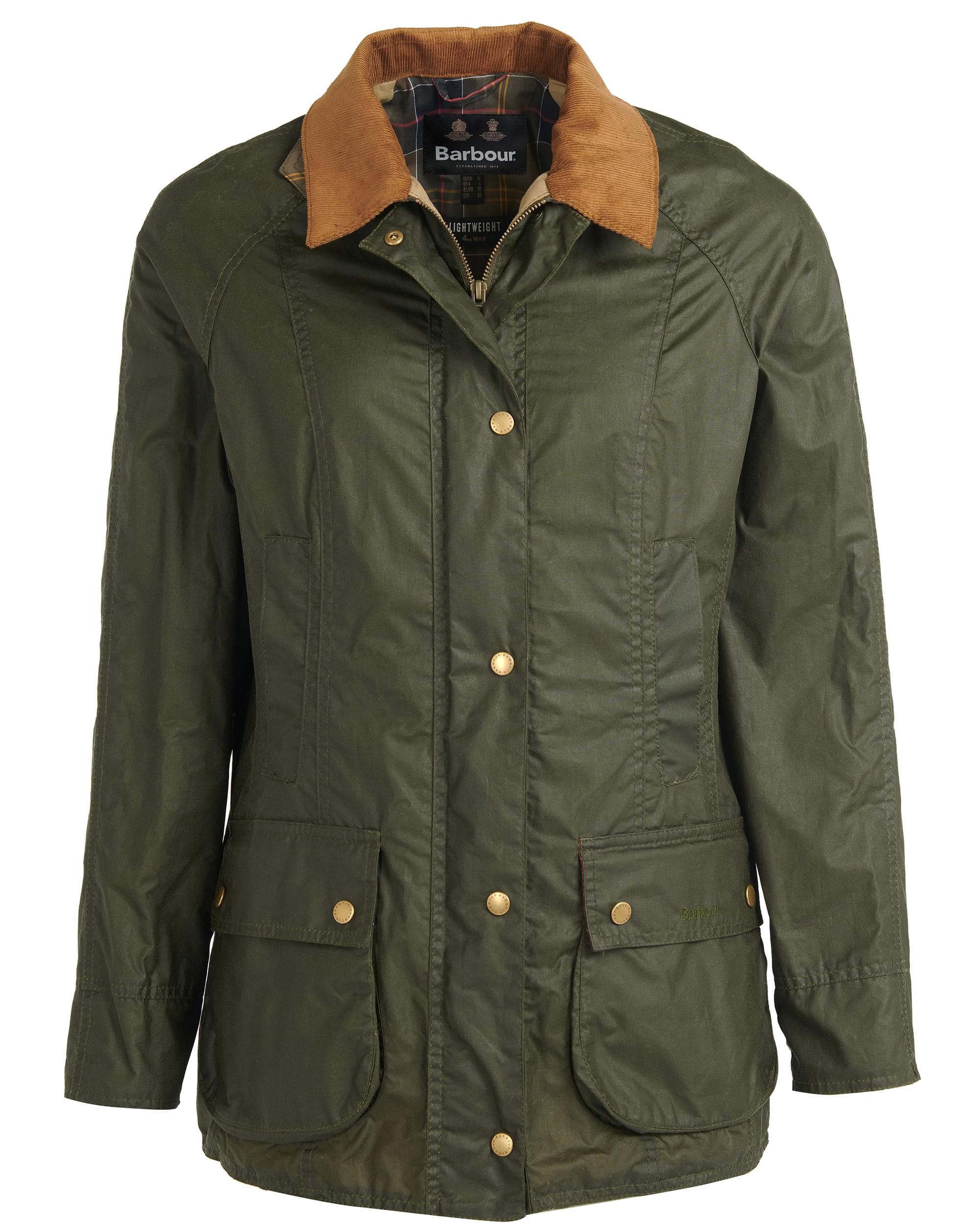 Barbour Lightweight Beadnell Womens Wax Jacket - Archive Olive - Image 9