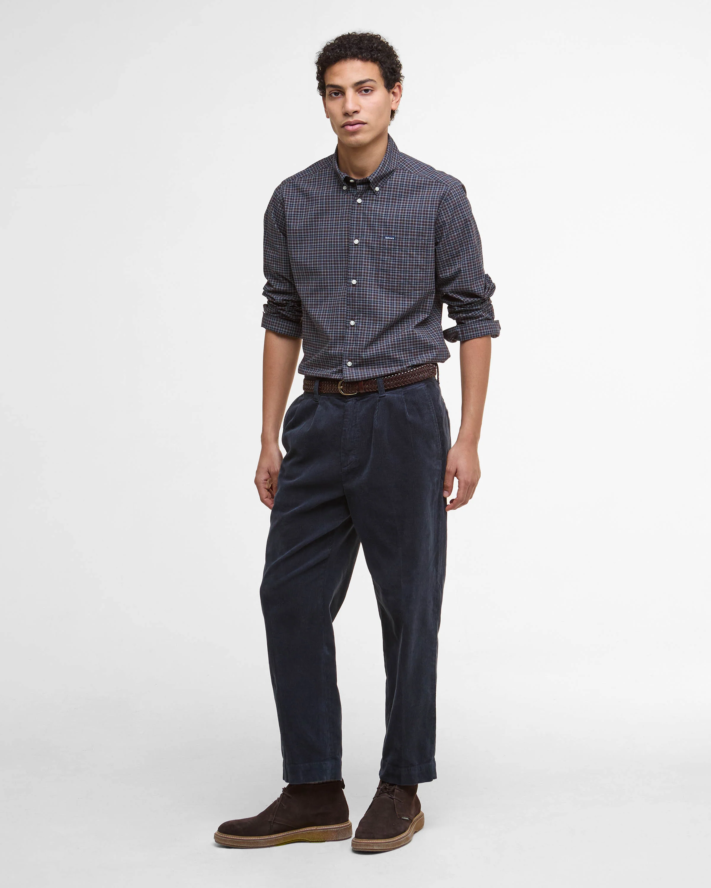 Barbour Lomond Tailored Mens Shirt - Midnight Oak Tartan - Image 2