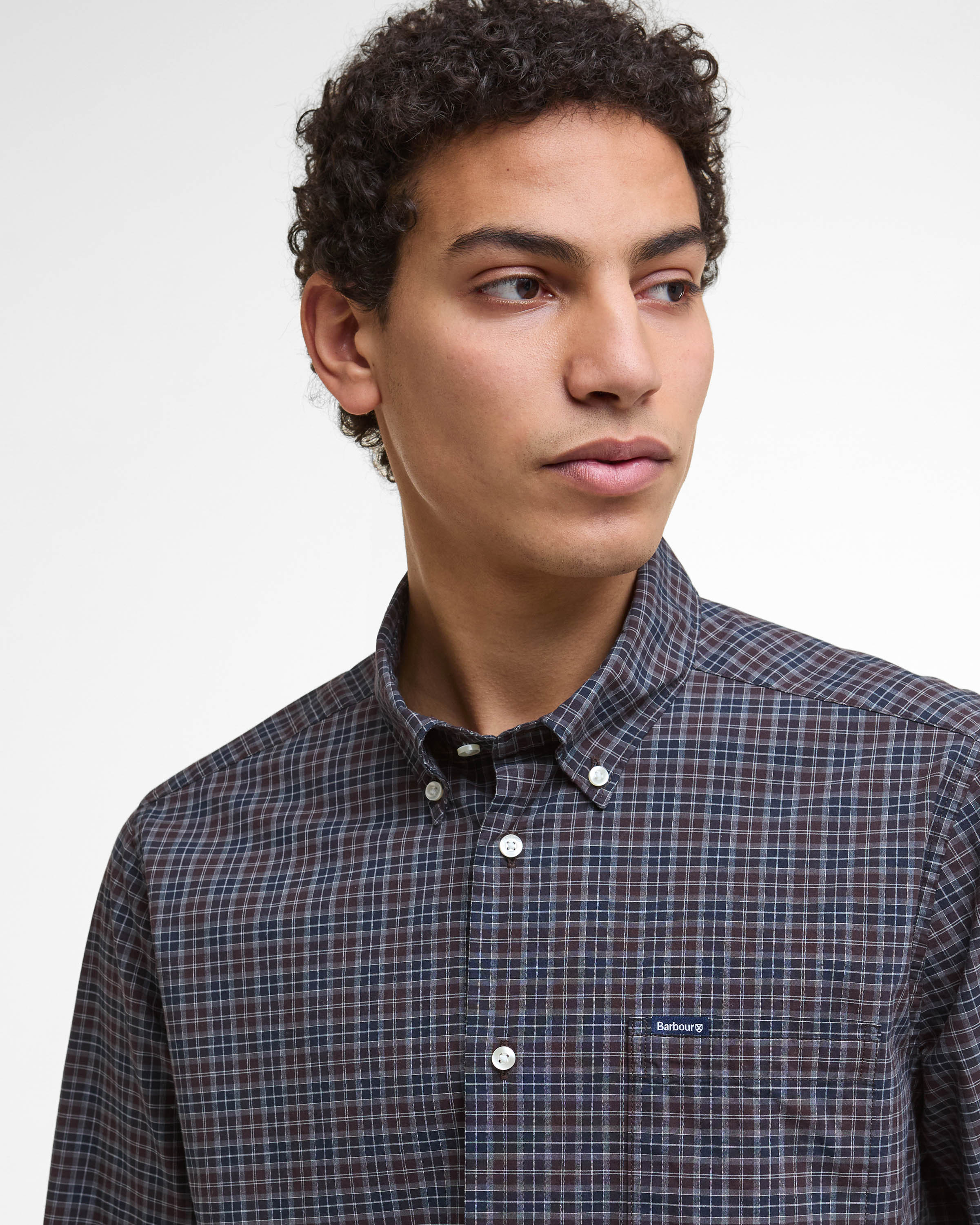 Barbour Lomond Tailored Mens Shirt - Midnight Oak Tartan - Image 3