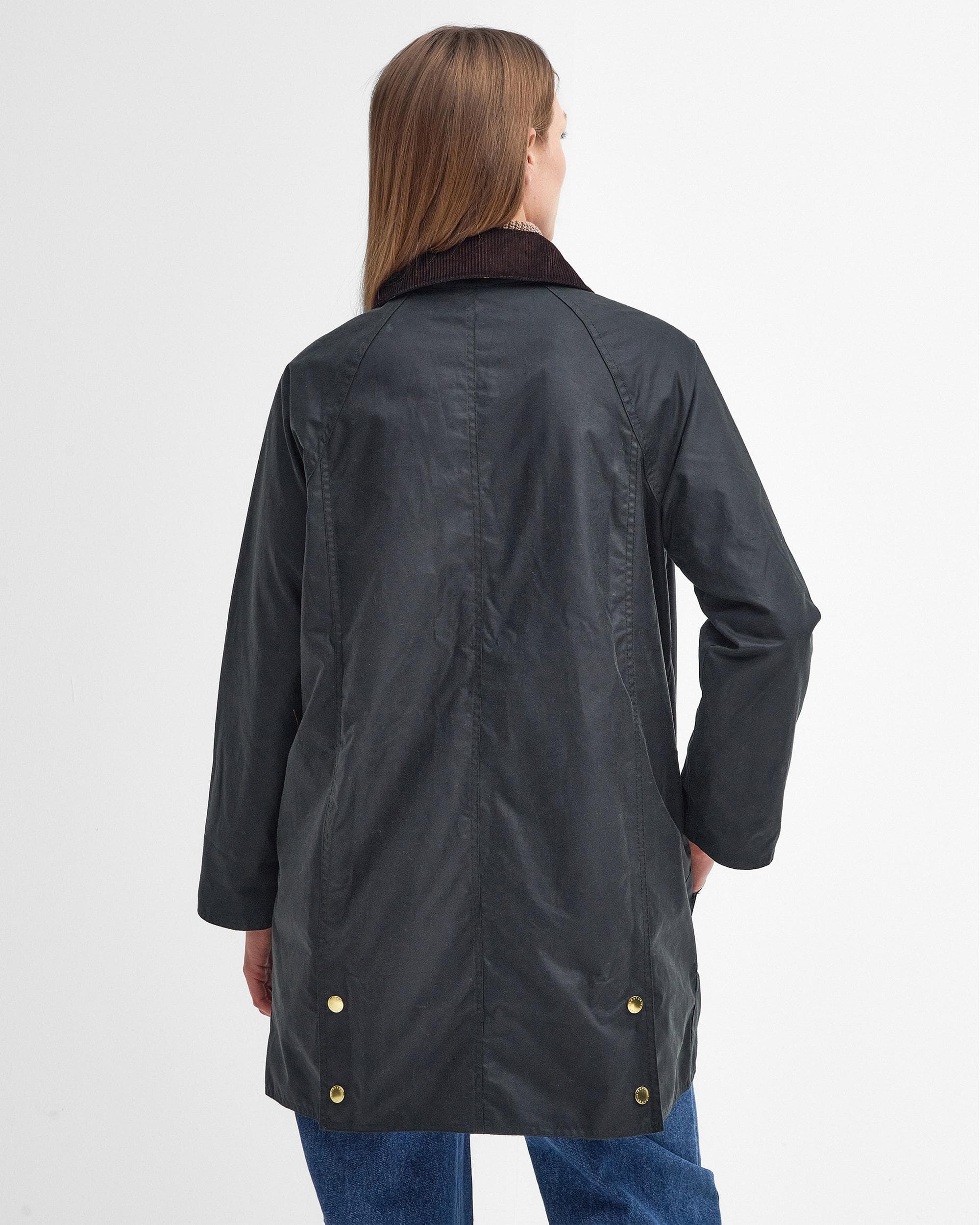 Barbour Long Beadnell Womens Wax Jacket - Sage/Ancient - Image 6