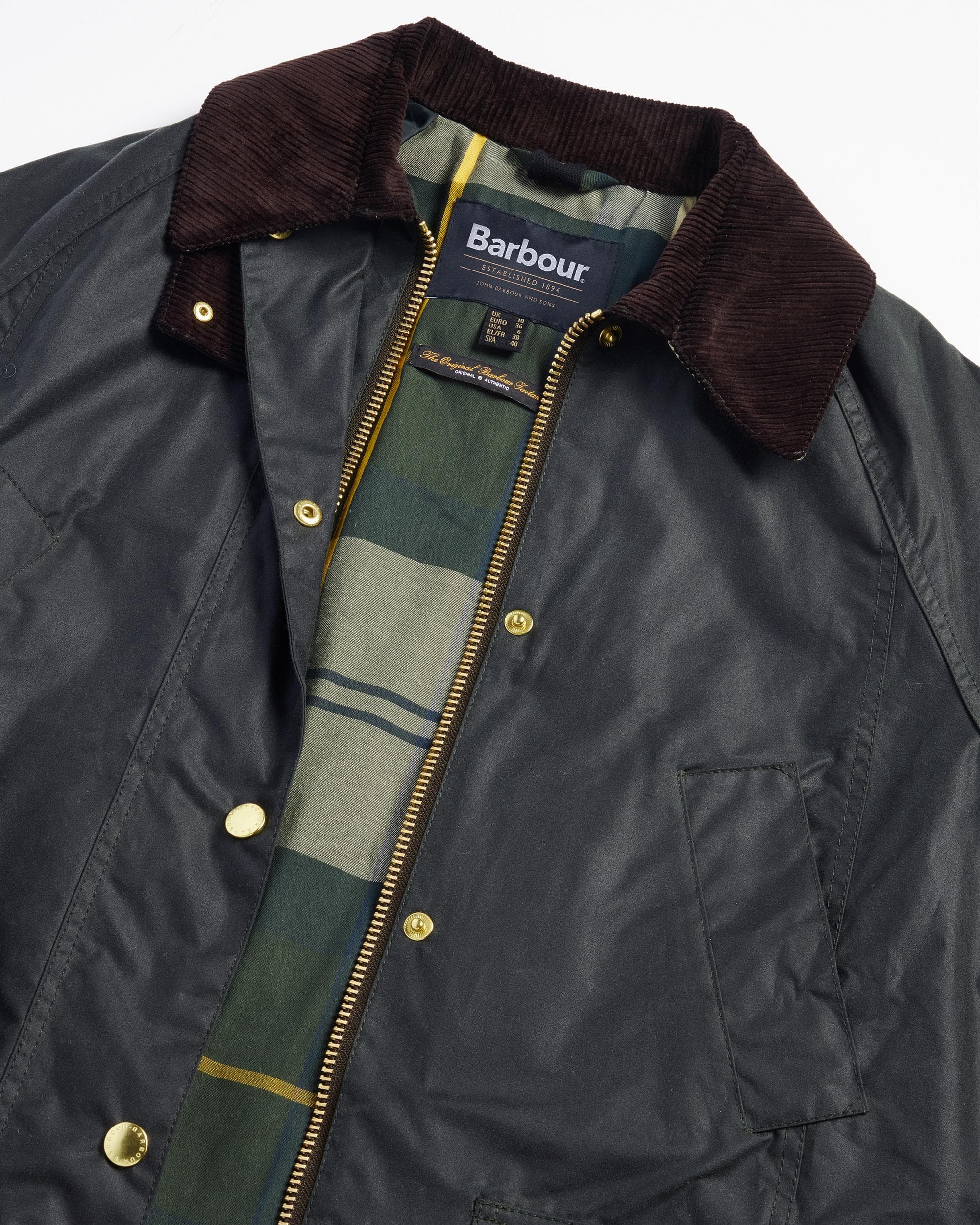 Barbour Long Beadnell Womens Wax Jacket - Sage/Ancient - Image 7